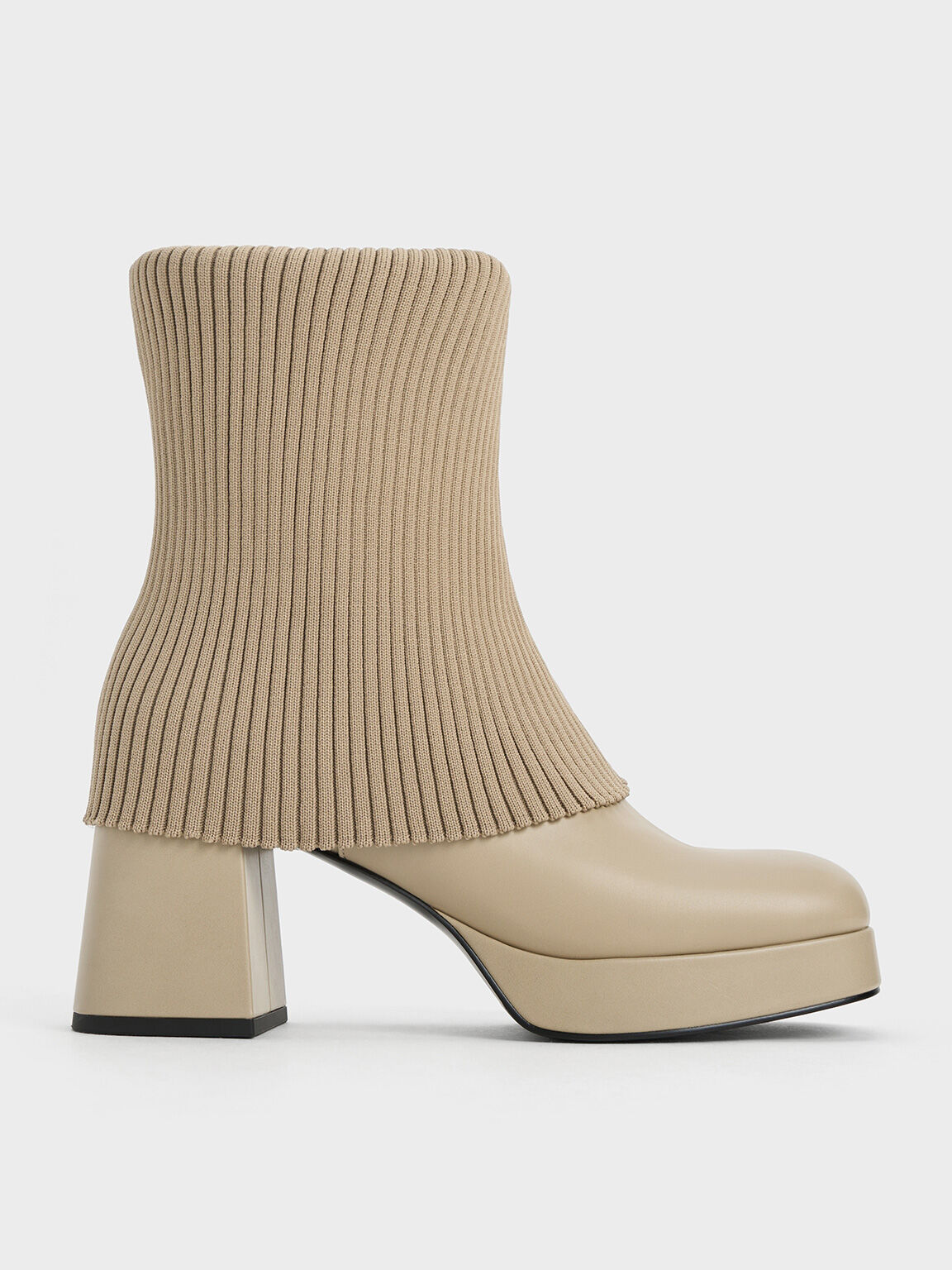 Bottines en maille Evie, Taupe, hi-res