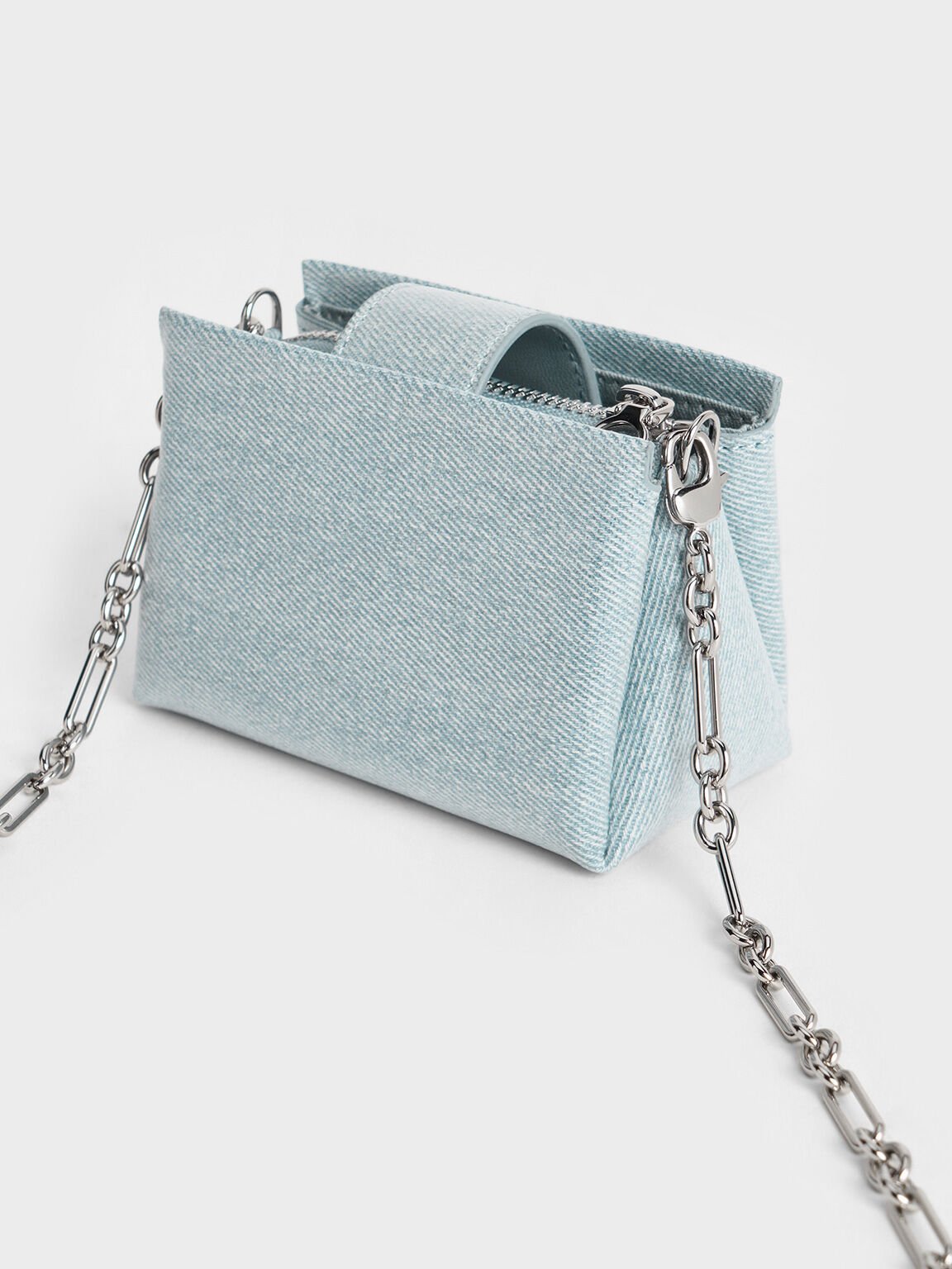 Pochette en denim à poignée haute Bosie, Bleu Denim, hi-res