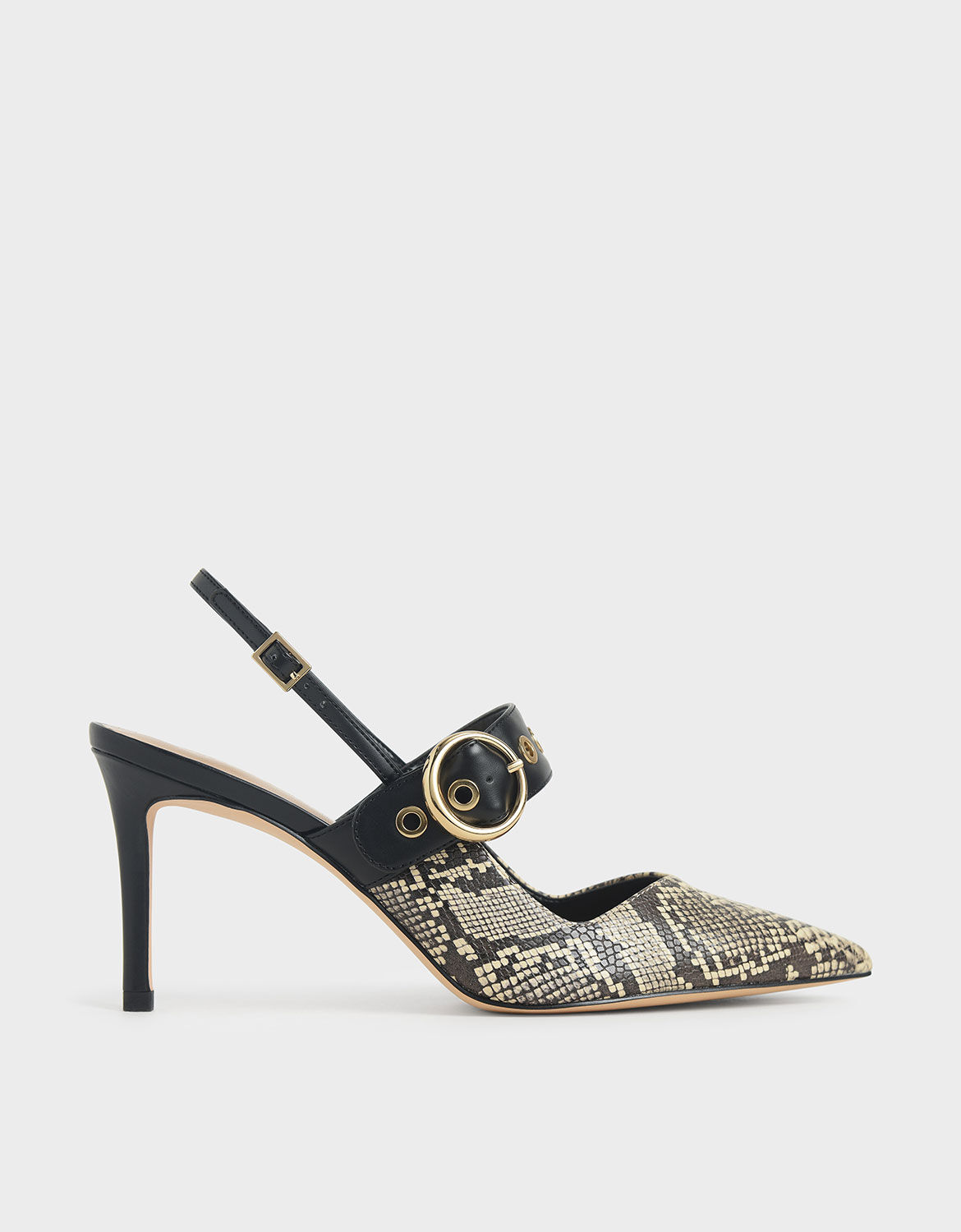 snake print slingback