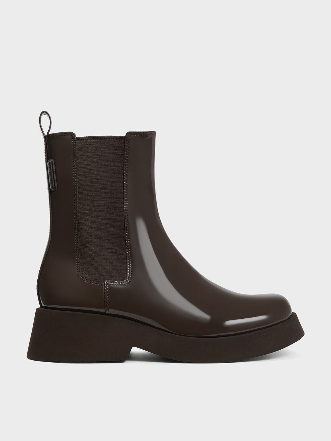 Giselle Patent Chelsea Boots, Brown, hi-res