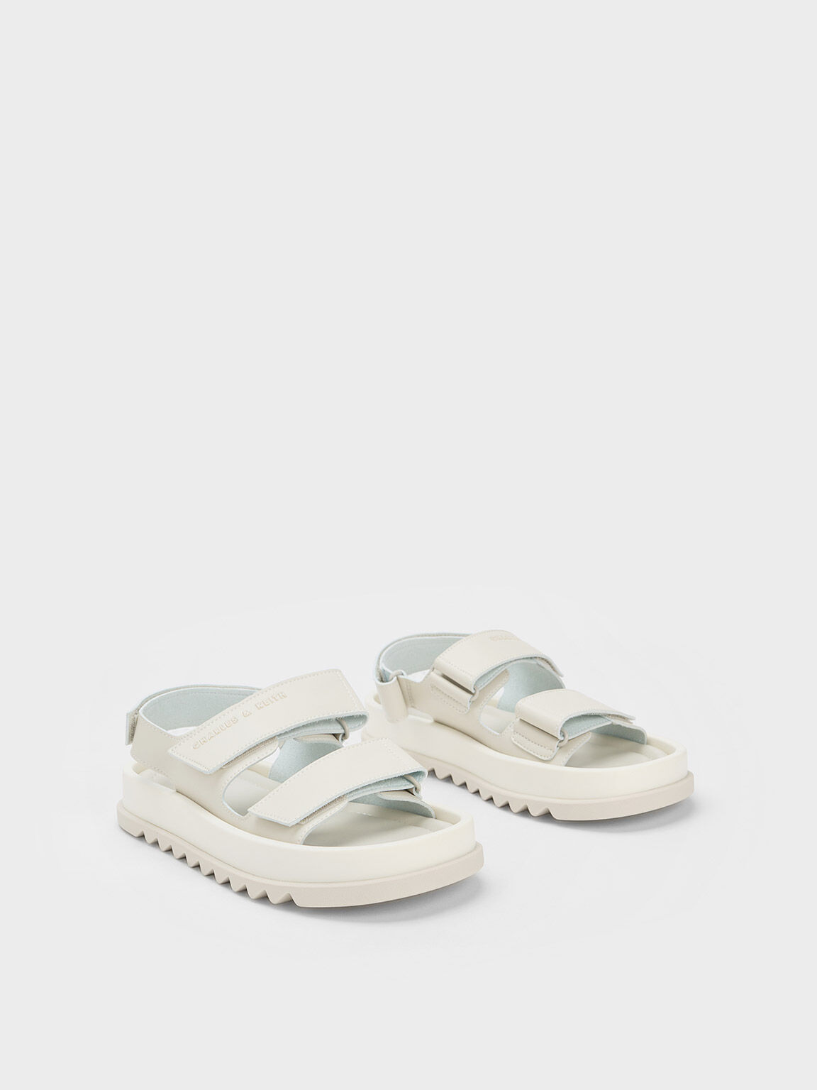 Avalon Buckled Sports Sandals, White, hi-res