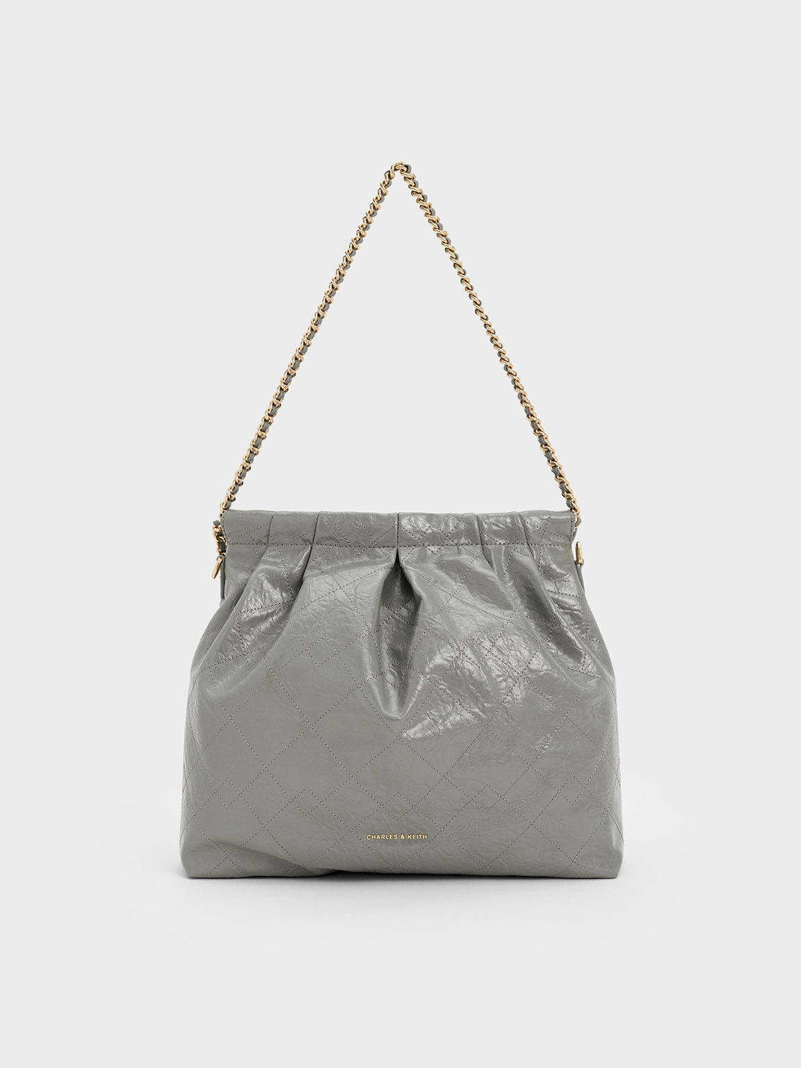 Duo Double Chain Hobo Bag, Grey, hi-res