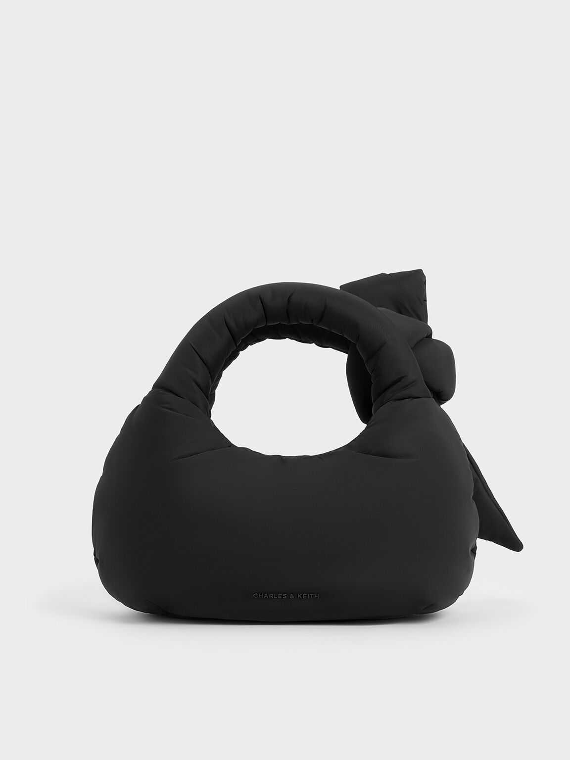 Delilah Nylon Bow Puffy Bag, Noir, hi-res