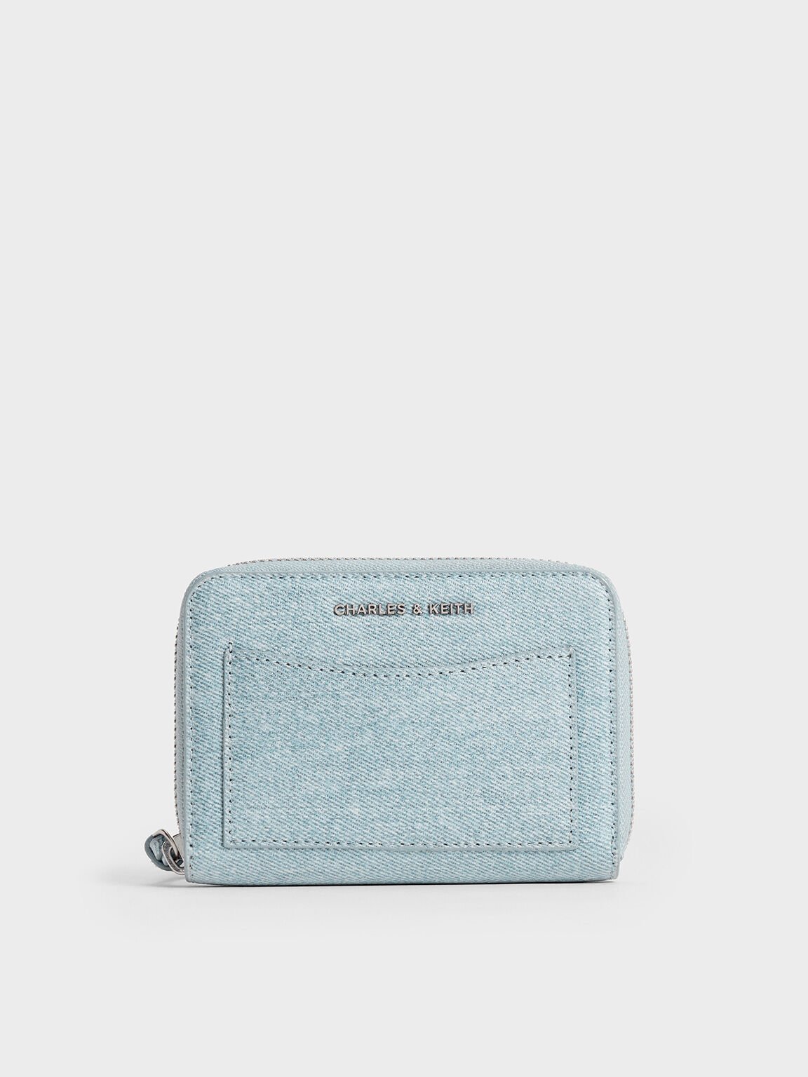 Xylia Denim Zip-Around Wallet, Denim Blue, hi-res