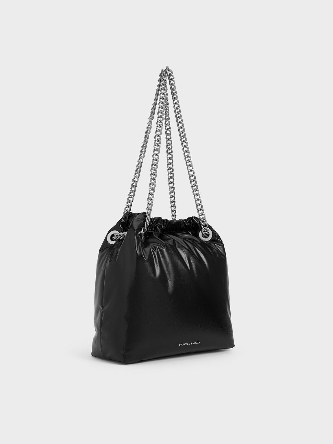 Bolso tote Caia con asa de cadena, Noir, hi-res