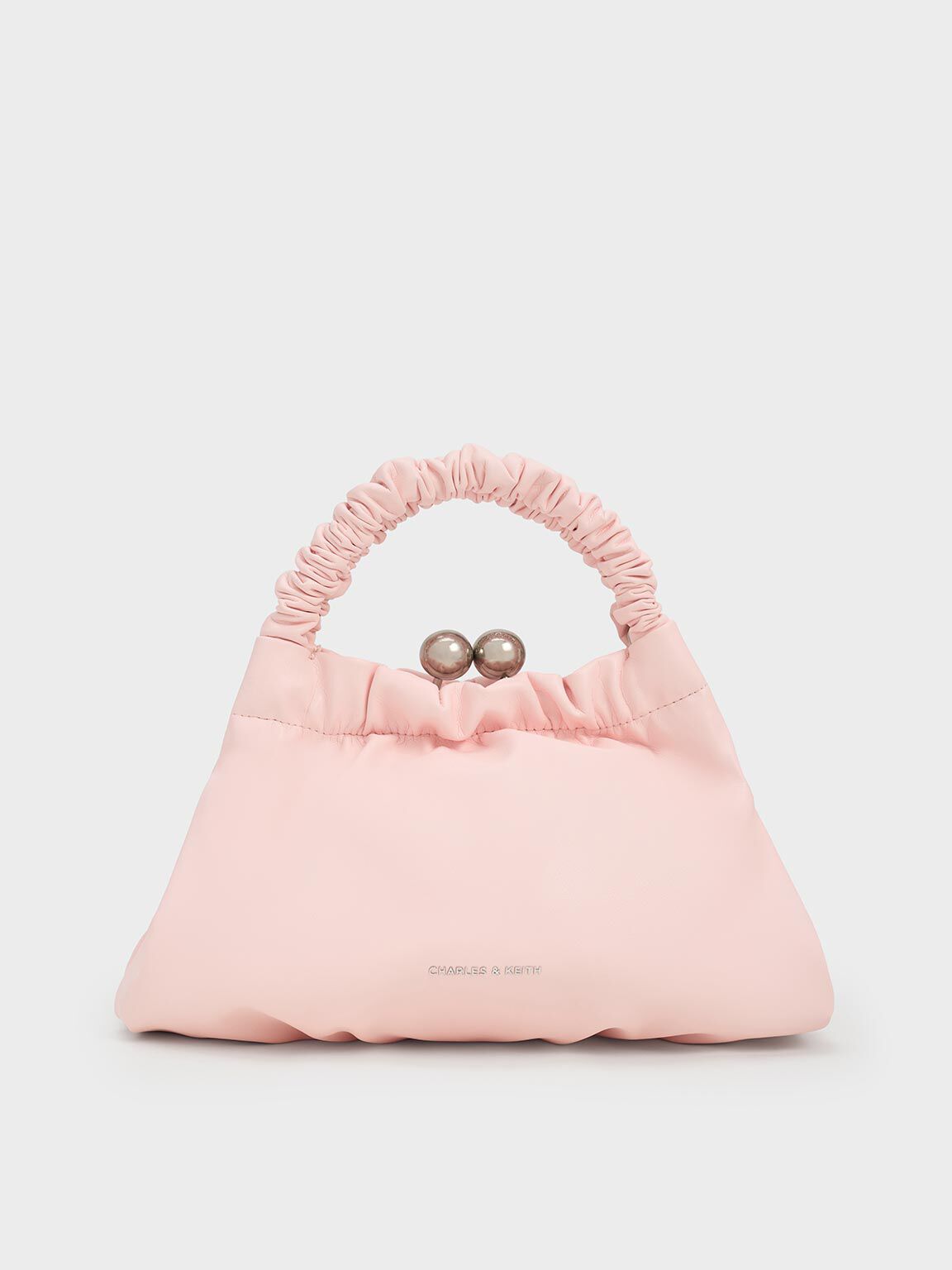 Eve Ruched-Handle Trapeze Bag, Light Pink, hi-res