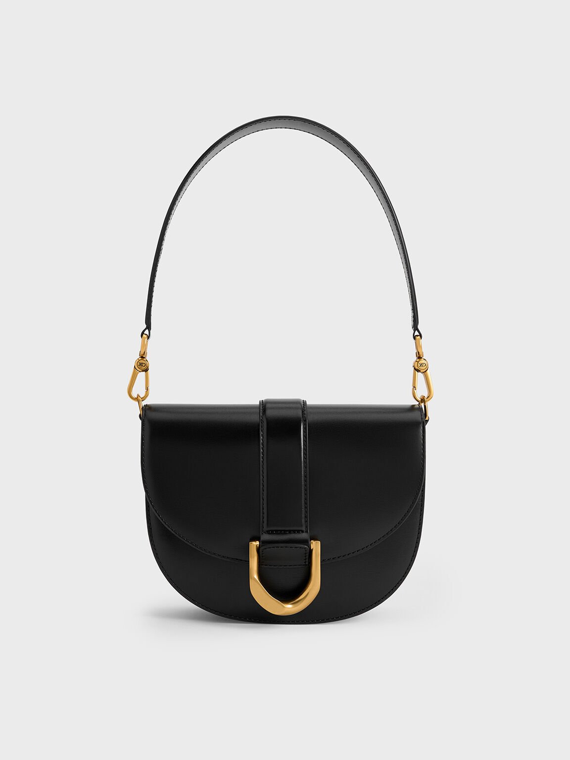 Sac Gabine en cuir, Noir, hi-res