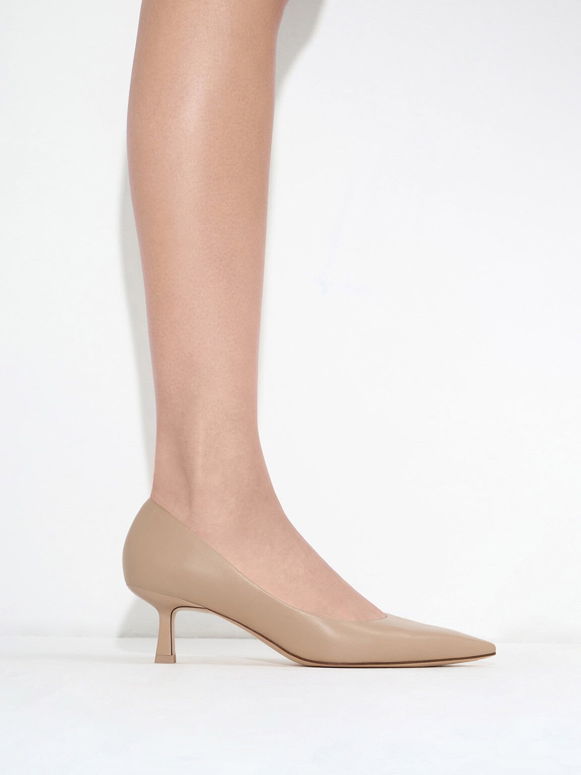 Emmy Pointed Kitten Heel Pumps, Nude, hi-res