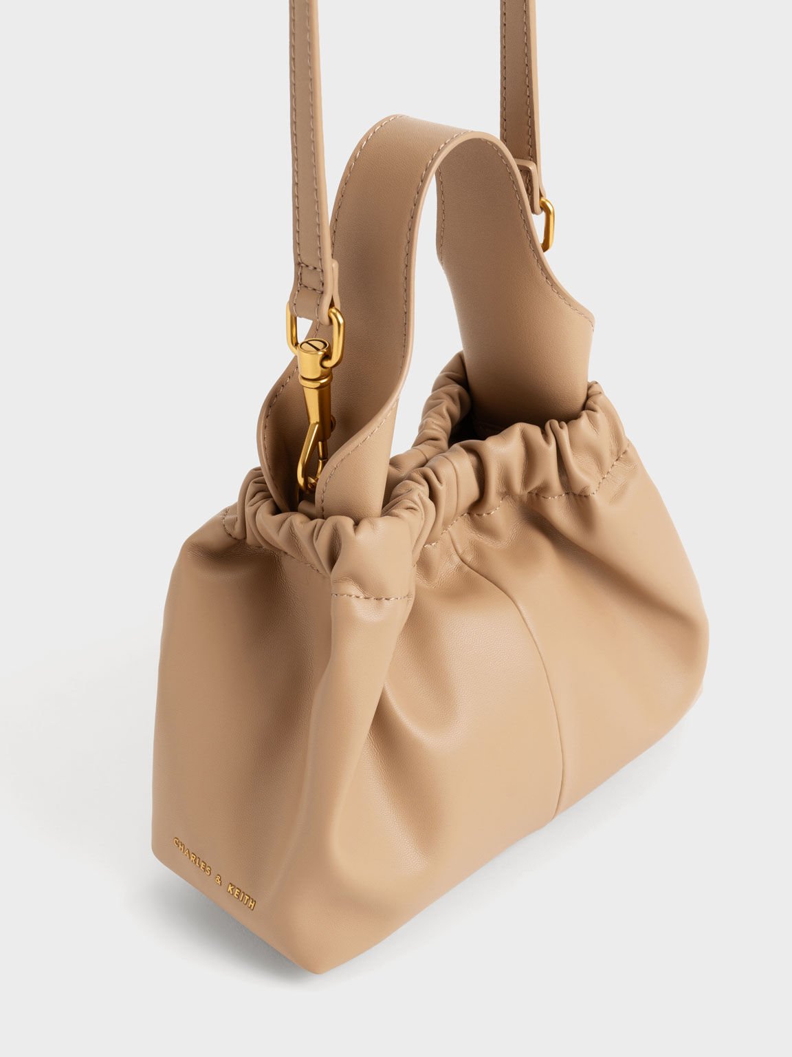 Sac seau froncé Ally, Beige, hi-res