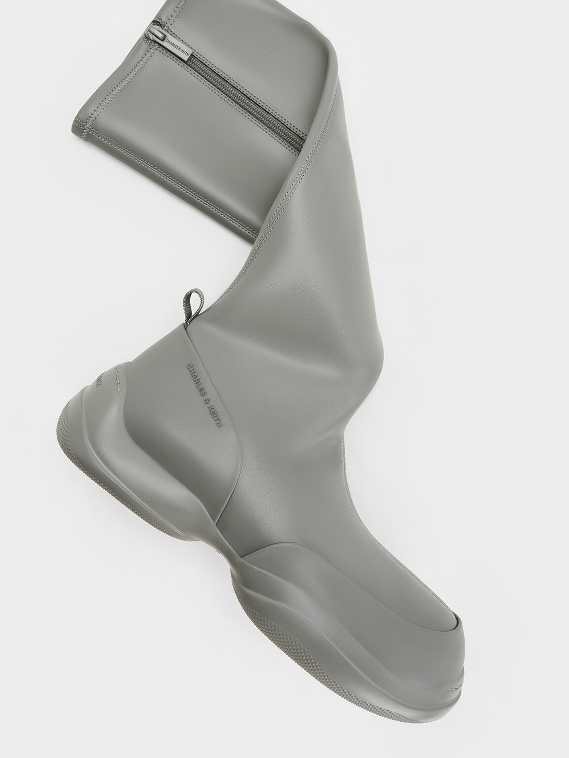 Botas a la rodilla Casey con cremallera lateral, Gris, hi-res