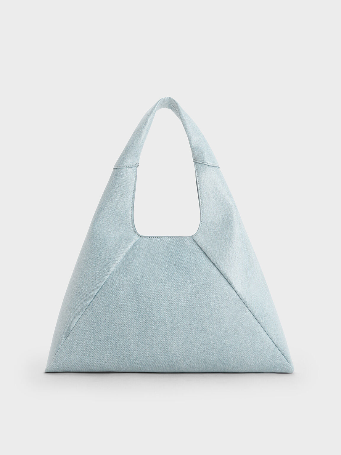 Bolso hobo Bosie holgado de denim, Azul mezclilla, hi-res