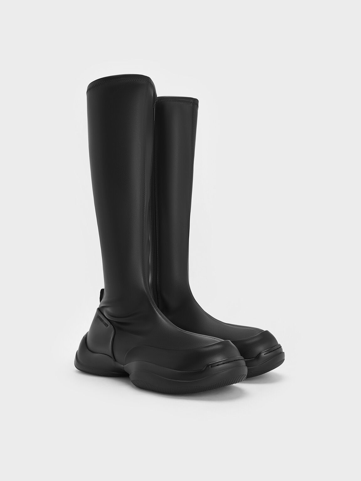 Bottes à hauteur de genou et fermeture éclair latérale Casey, Noir, hi-res