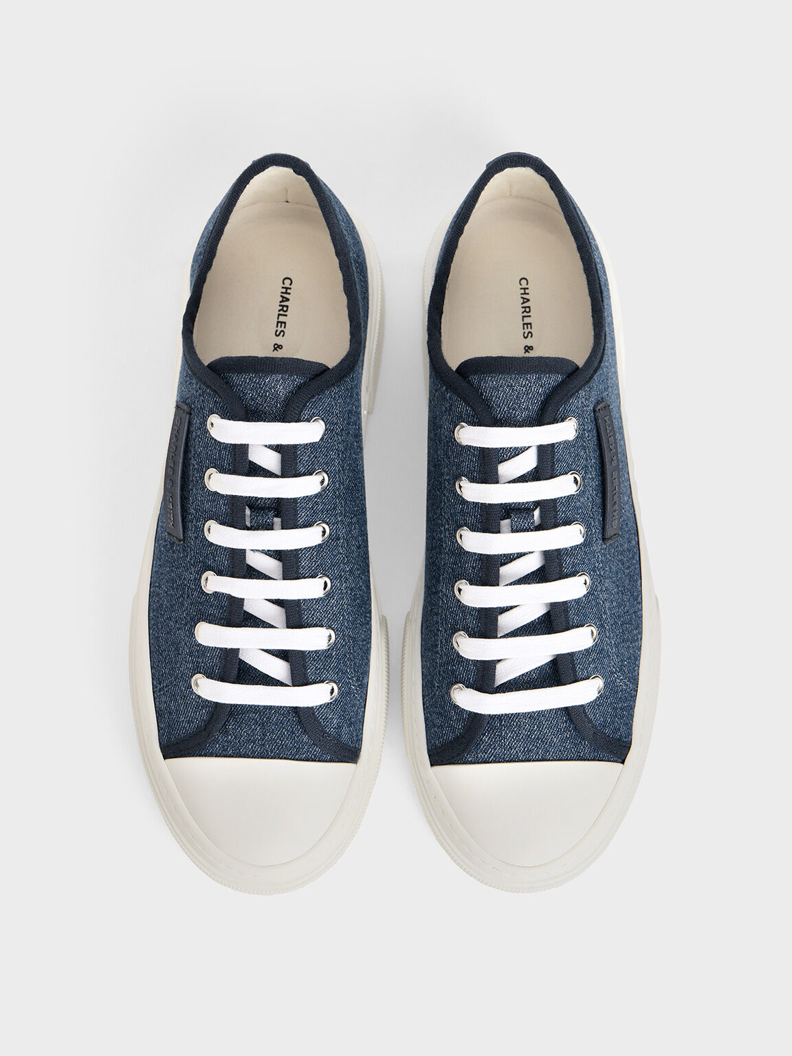 Kay Denim Low-Top Sneakers, Denim Blue, hi-res