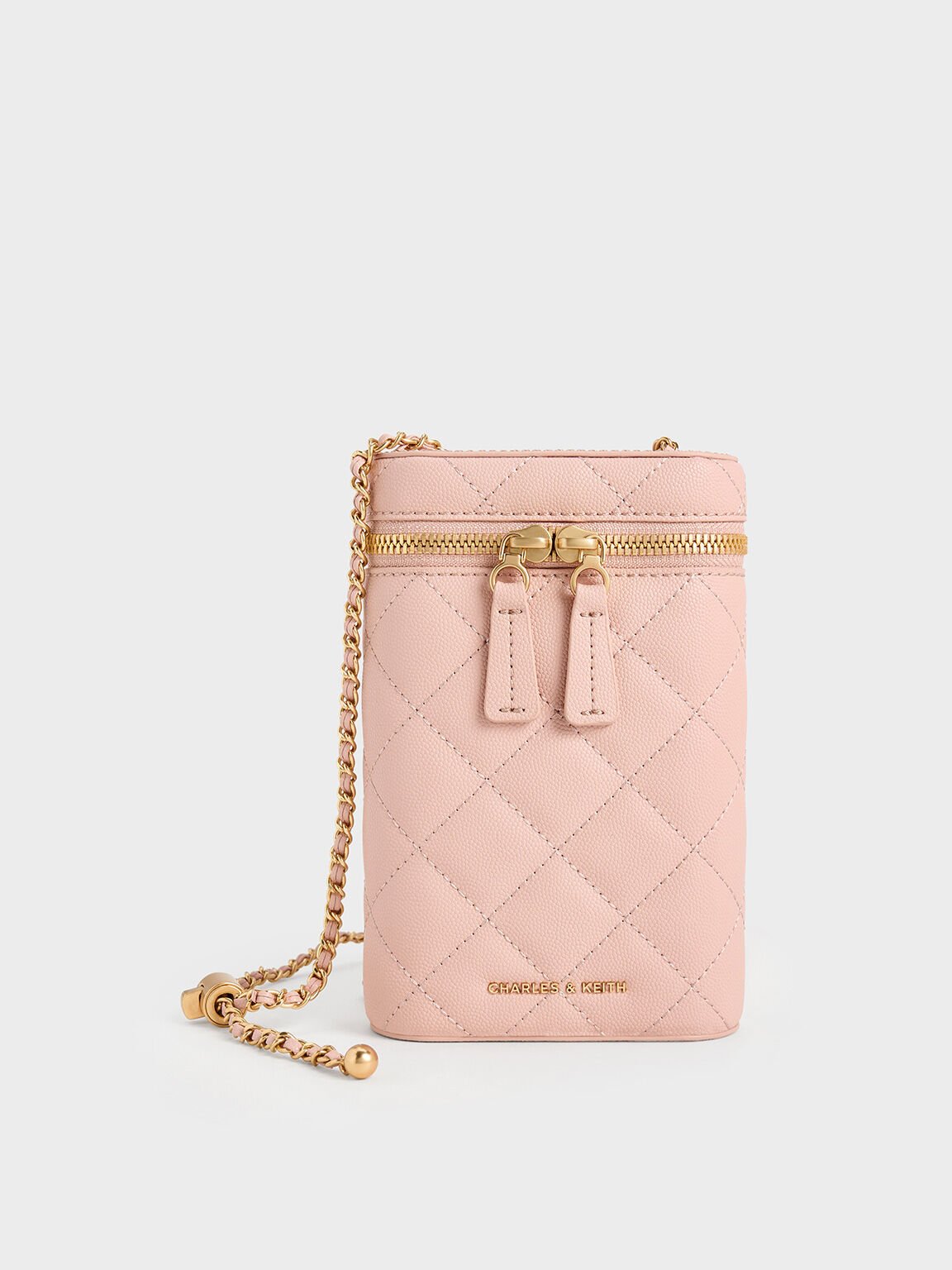 Mini sac matelassé allongé Apfra, Rose, hi-res