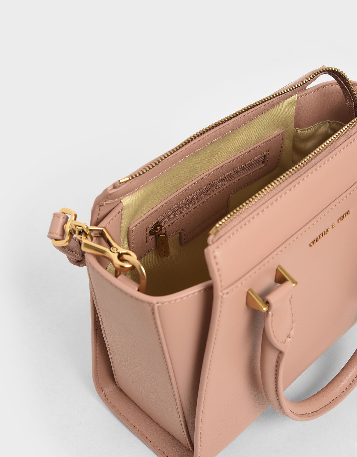Blush Structured Trapeze Bag  CHARLES  KEITH  EU