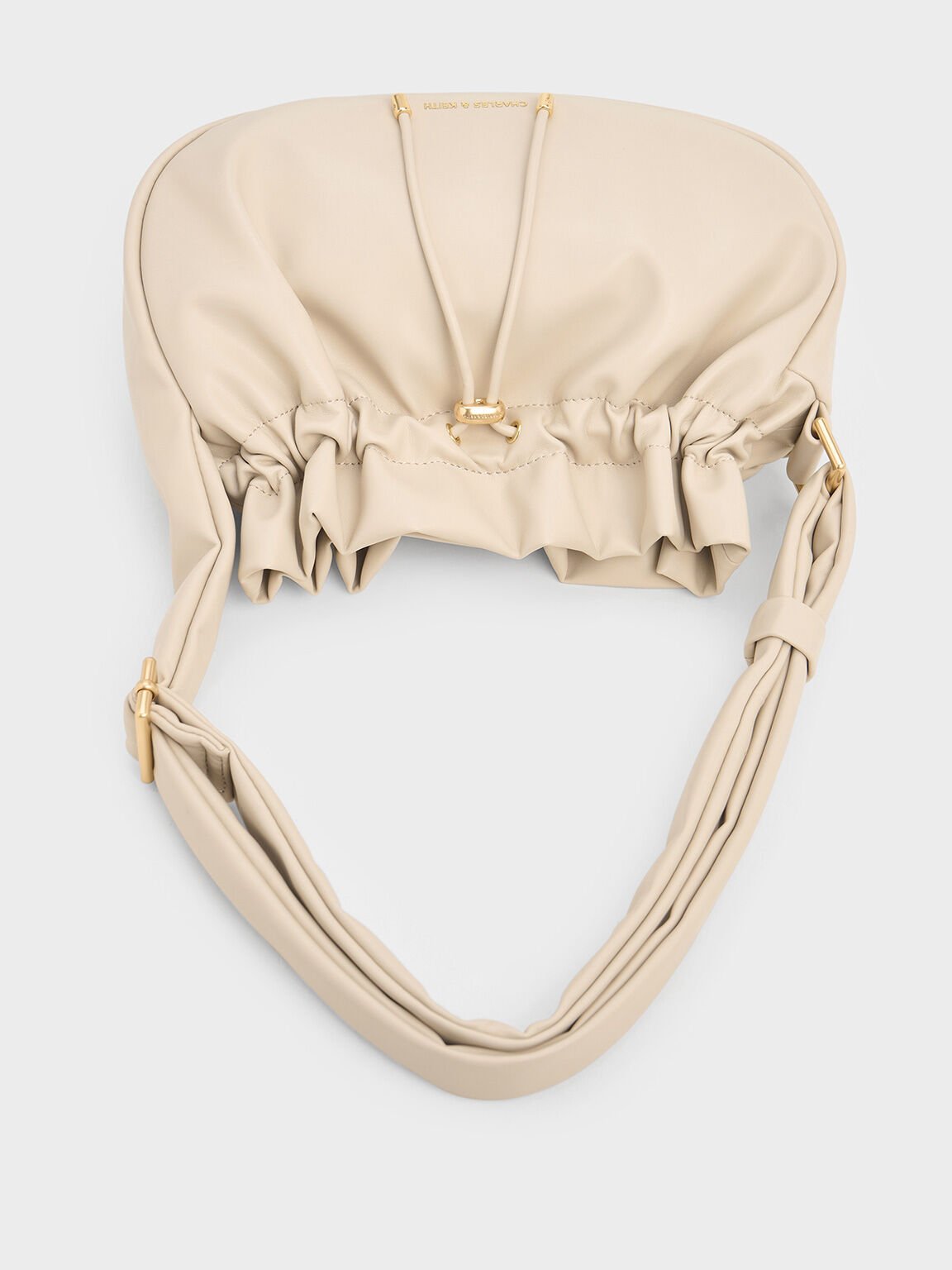 Mini sac hobo froncé Maisy, Oat, hi-res