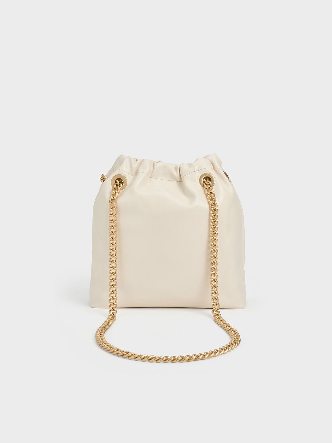 Bolso tote Caia con asa de cadena, Crema, hi-res