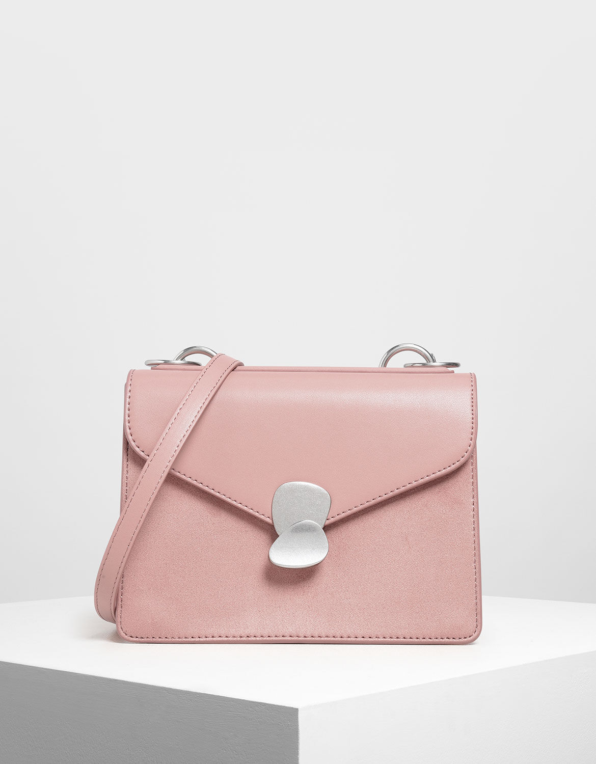 push lock front flap bag