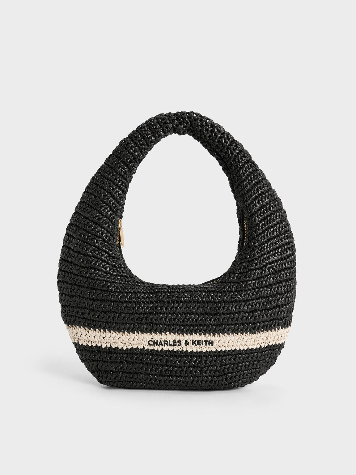 Allegra Knitted Slouchy Hobo Bag, Black, hi-res