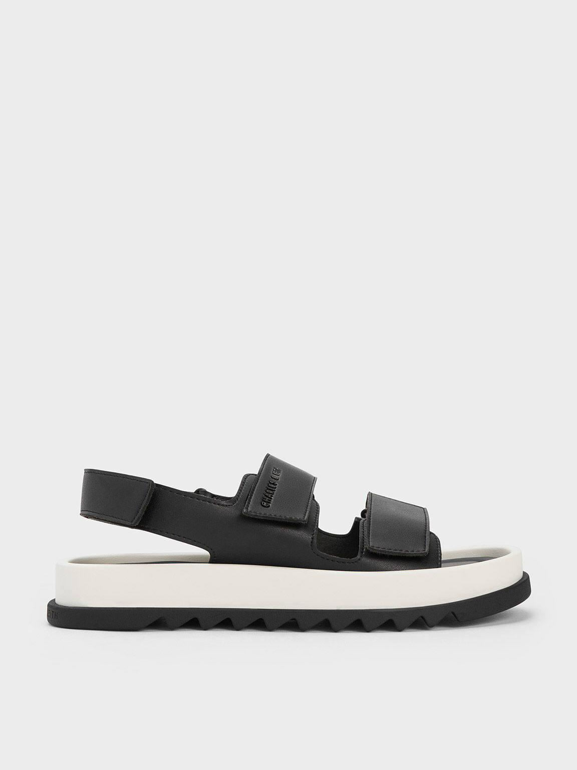 Black Patent Ankle-Strap Platform Sandals - CHARLES & KEITH US