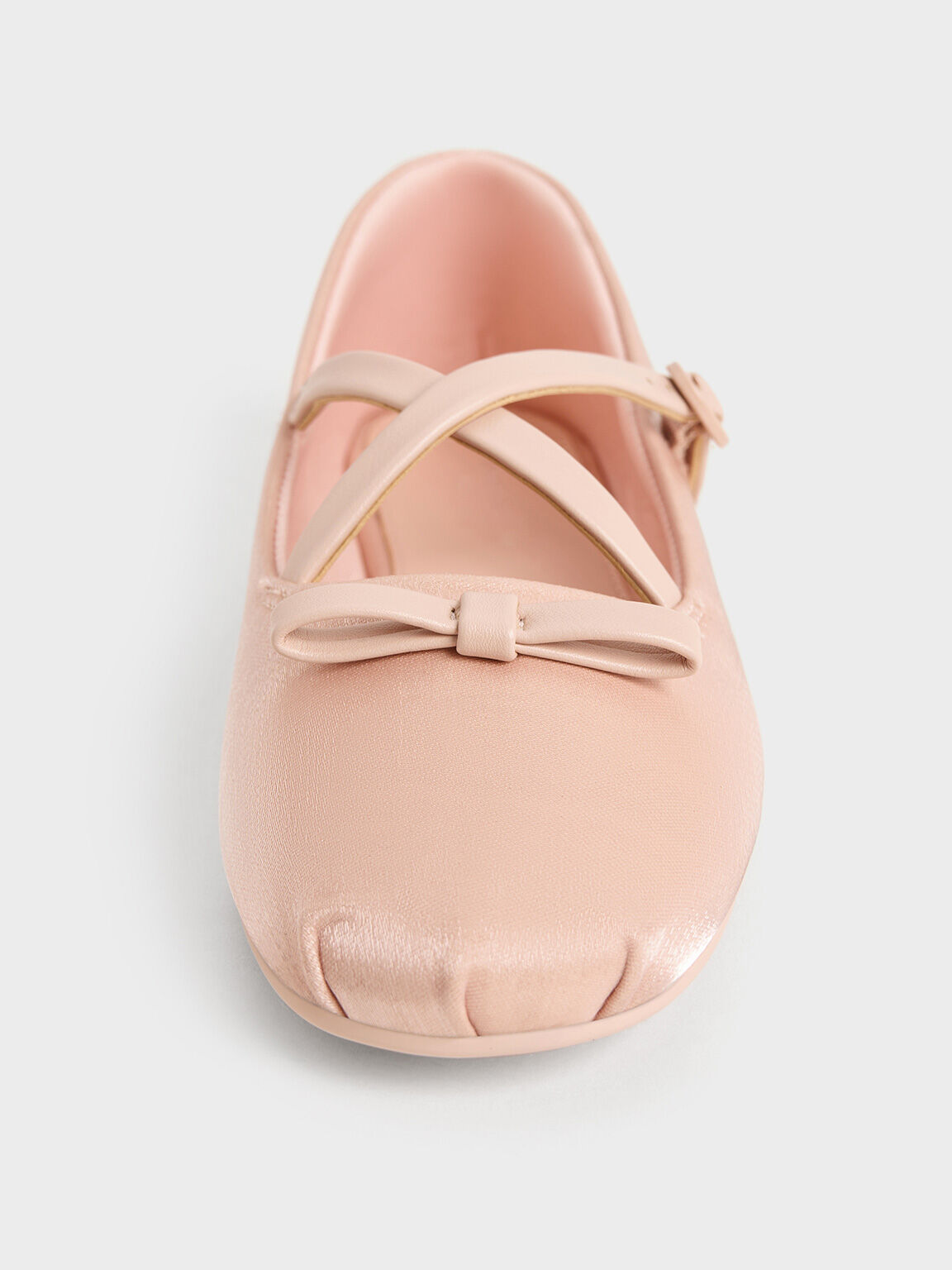 Girls' Bow Mary Janes, Light Pink, hi-res