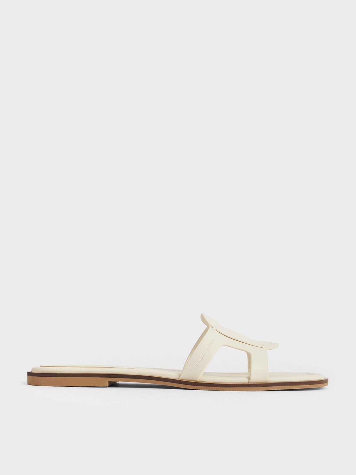 Easley Cut-Out Slide Sandals, Chalk, hi-res