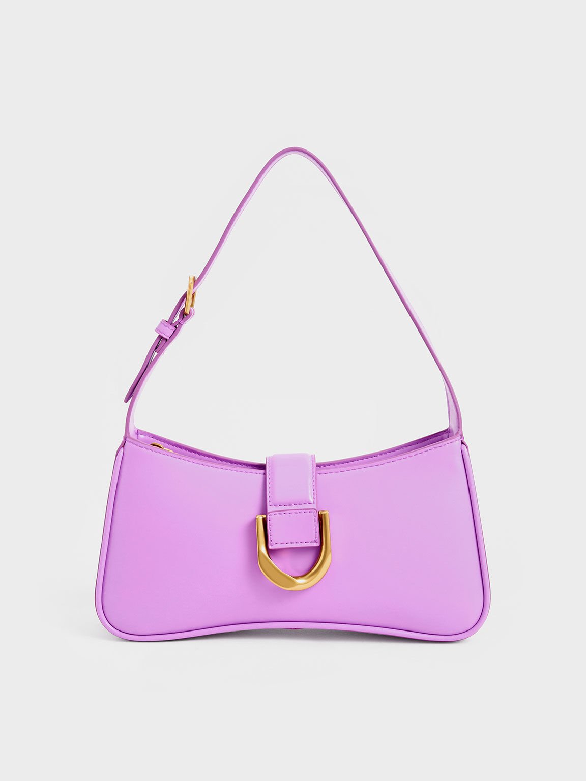 Gabine Curved Shoulder Bag, Violet, hi-res