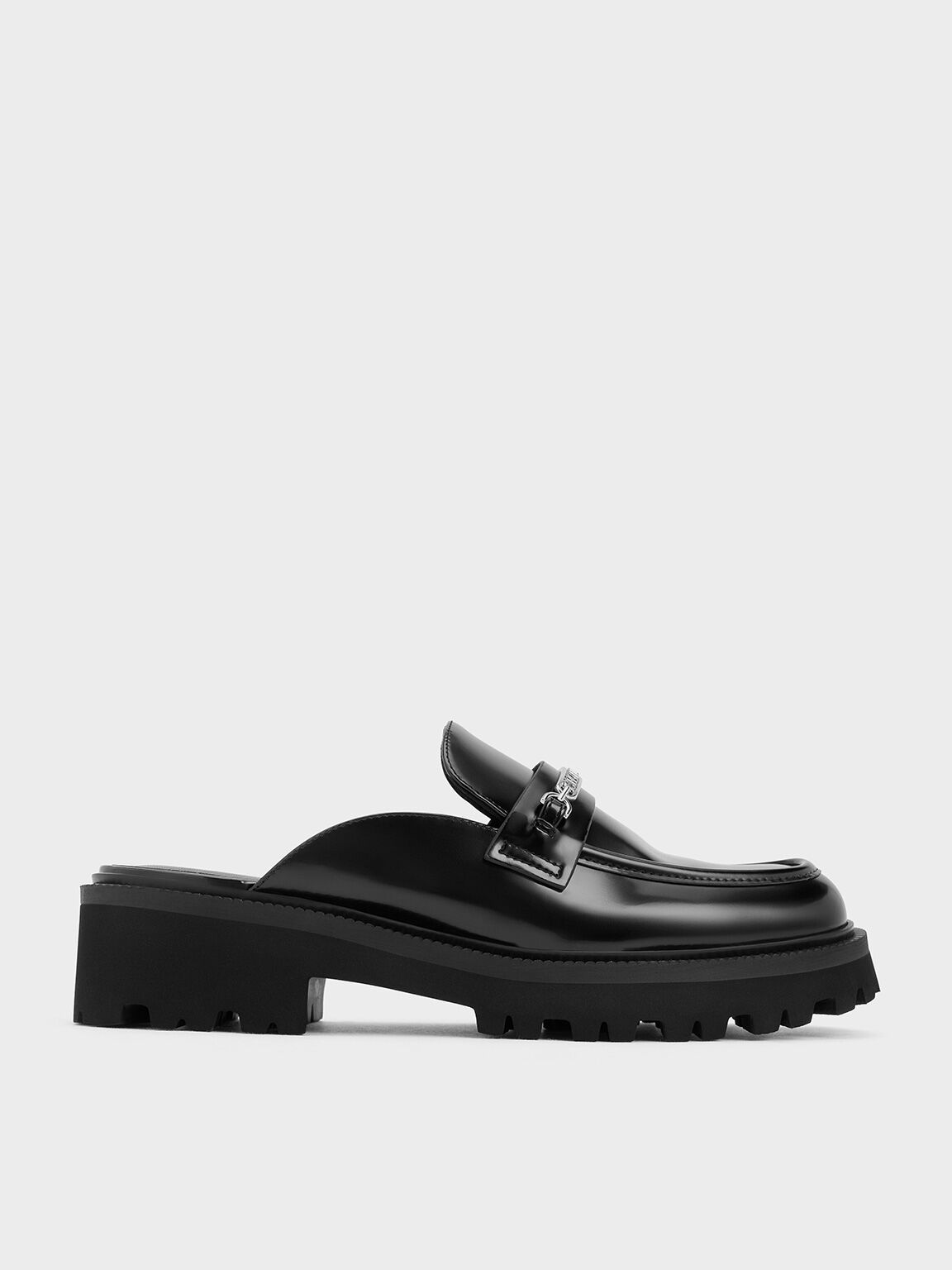 Remy Metallic-Accent Loafer Mules, Black Box, hi-res