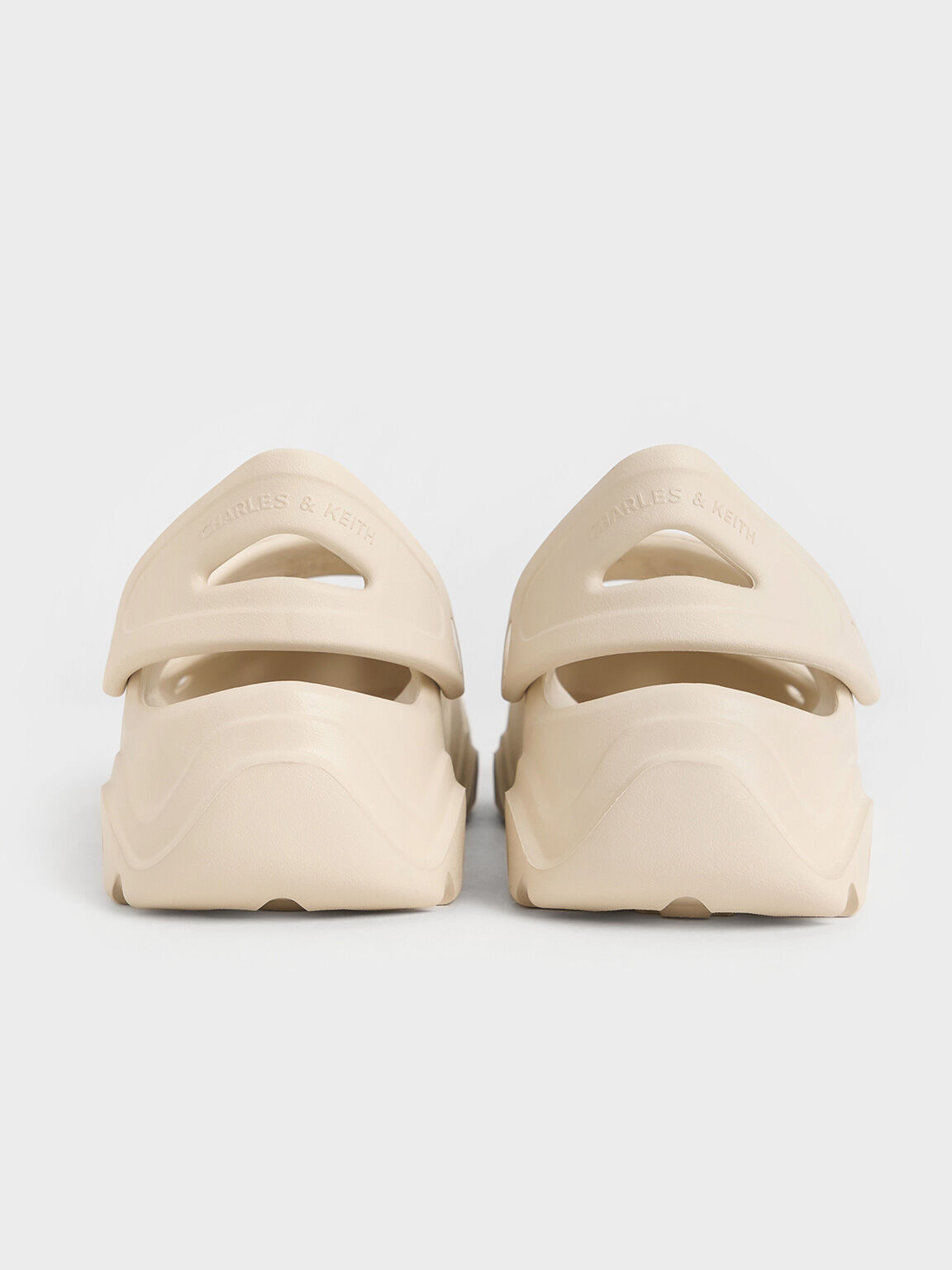 Cut-Out Sports Sandals, Beige, hi-res