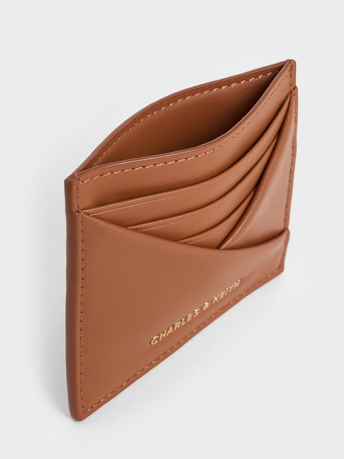 Midori Geometric Card Holder, Tan, hi-res