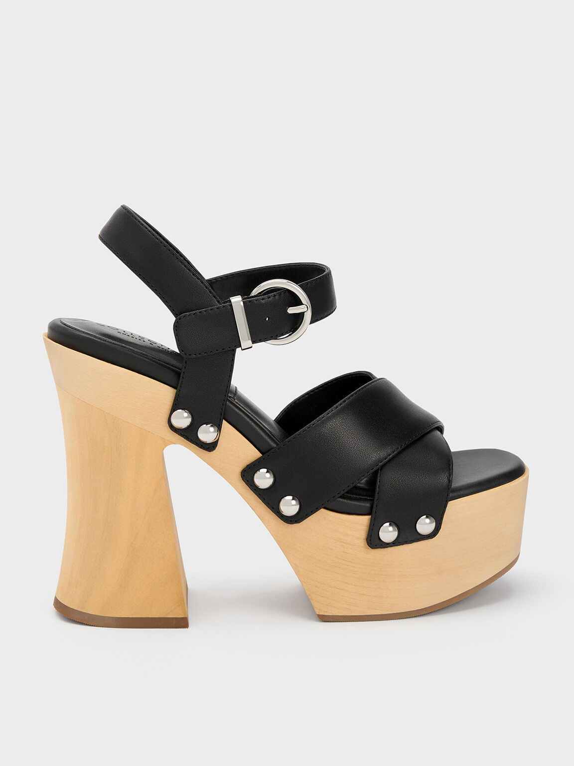Tabitha Leather Crossover Sandals, Black, hi-res