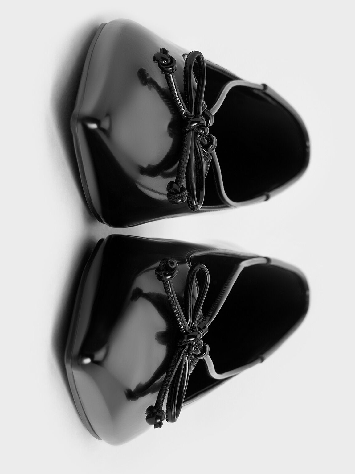 Bow Pointed-Toe Ballet Flats, Black Box, hi-res