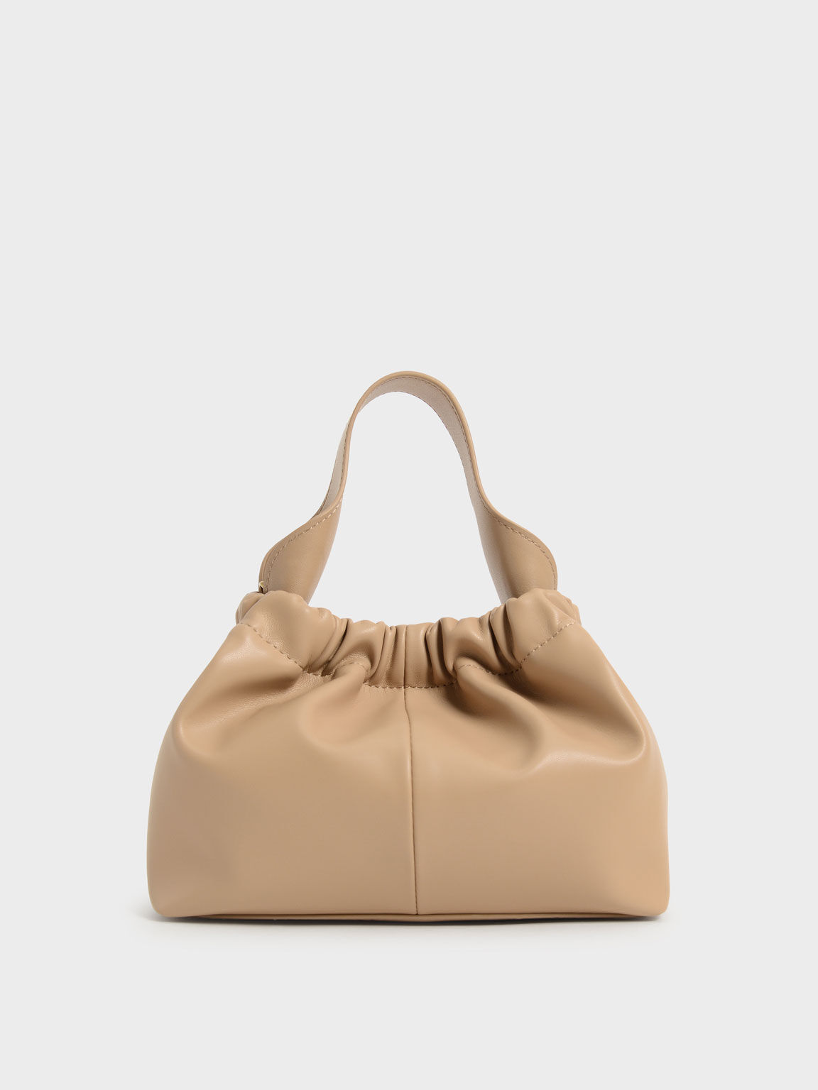 Pleated Hobo Bag Beige