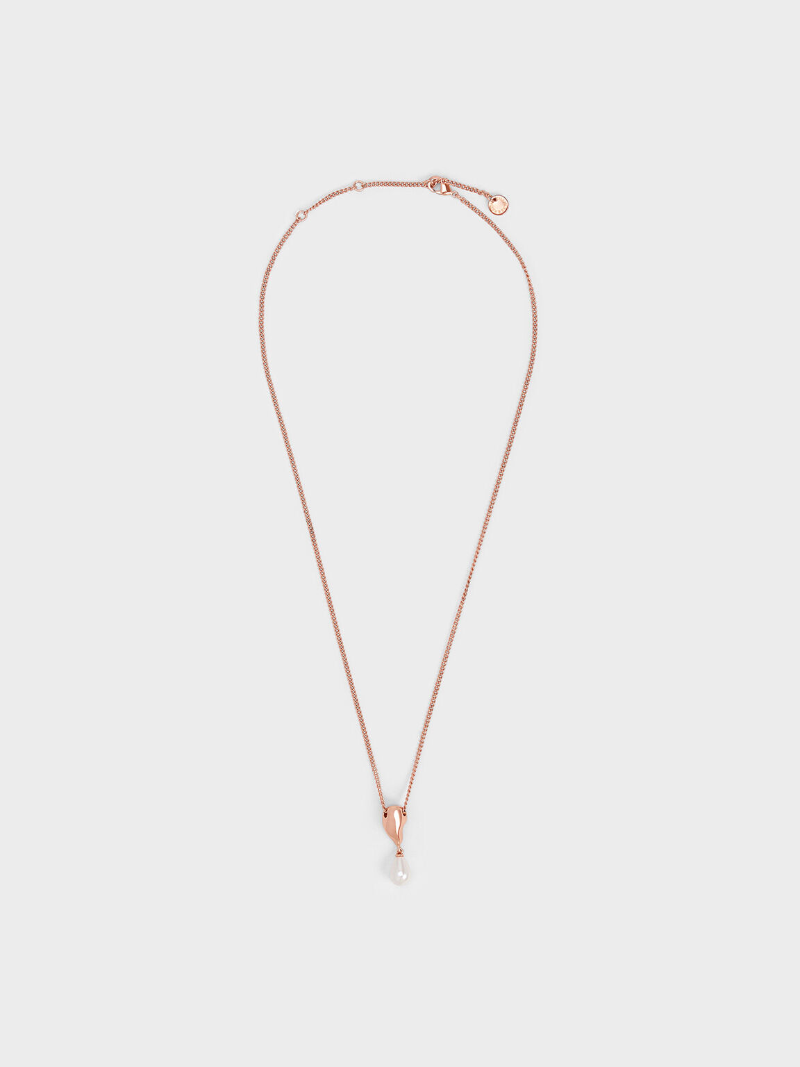 Corrine Teardrop Pearl Necklace, Rose Gold, hi-res