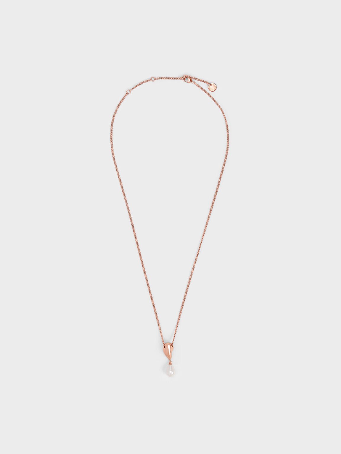 Corrine Teardrop Pearl Necklace, Rose Gold, hi-res