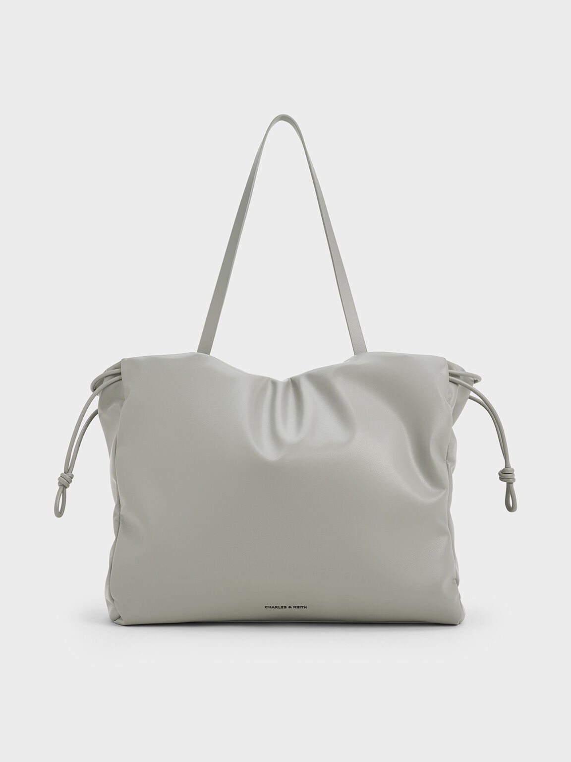 Bethel Ruched Drawstring Tote Bag, Grey, hi-res