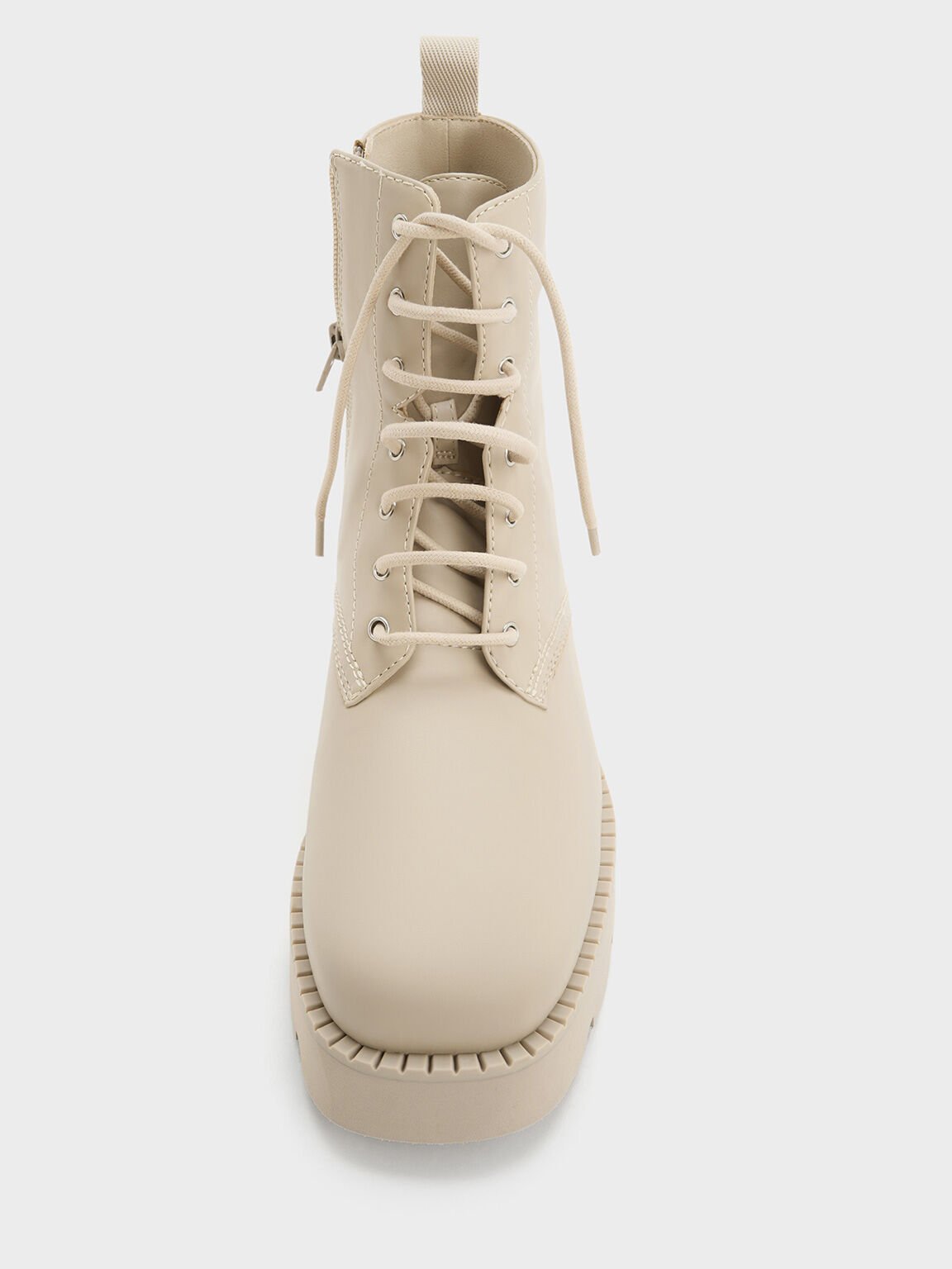 Bottines rangers à lacets avec semelle crantée, Beige, hi-res