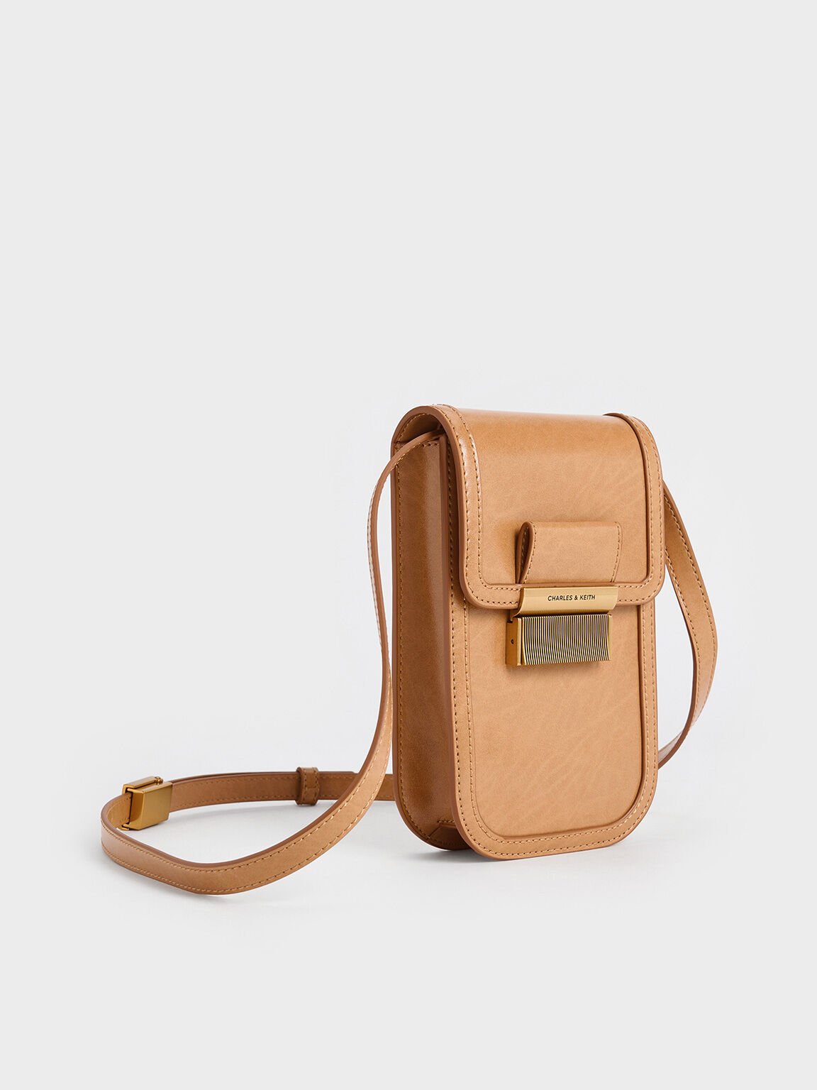 Mini sac bandoulière allongé Charlot, Toffee, hi-res