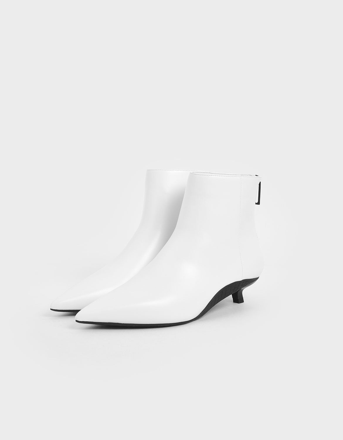 kitten heel white boots