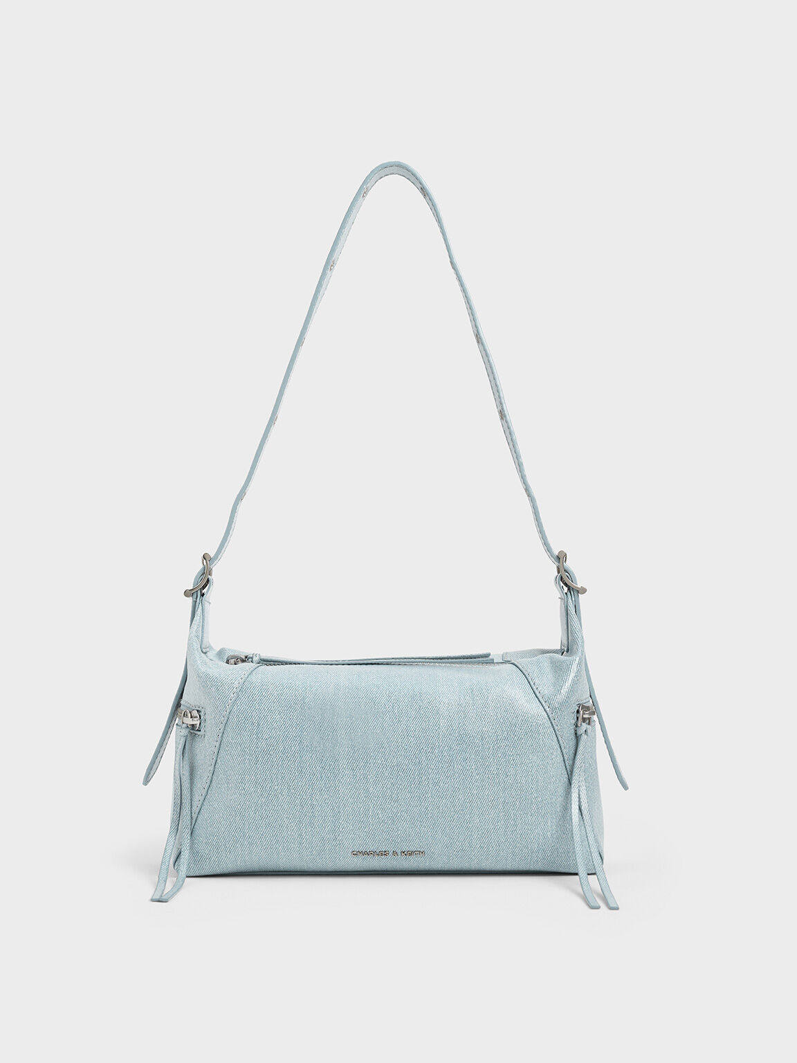 Bolso hobo Xylia de denim, Azul mezclilla, hi-res