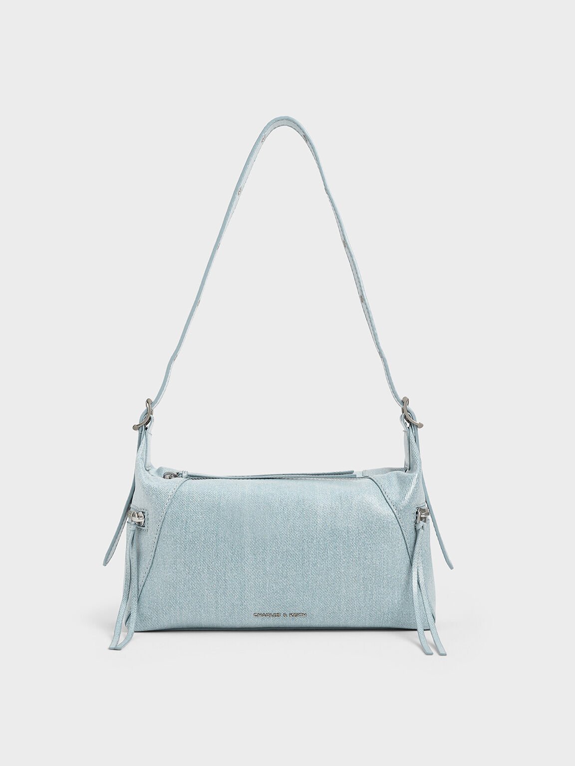 Sac hobo en denim Xylia, Bleu Denim, hi-res