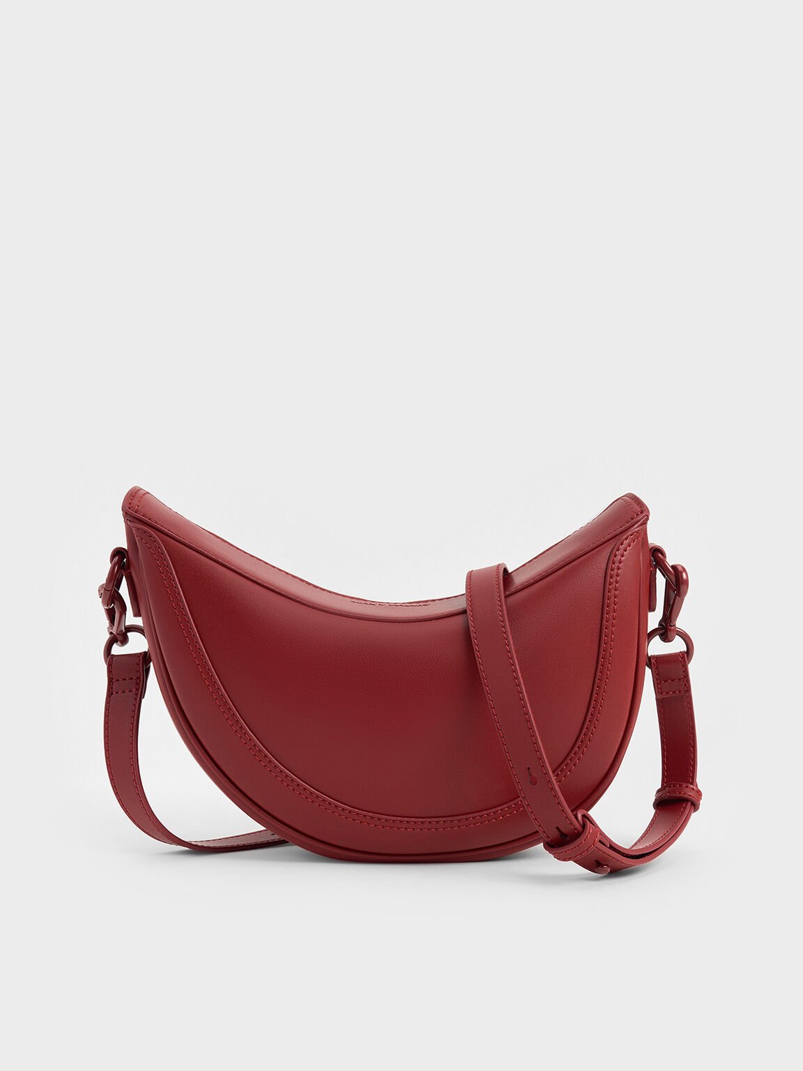 Bolso saddle asimétrico, Rojo, hi-res