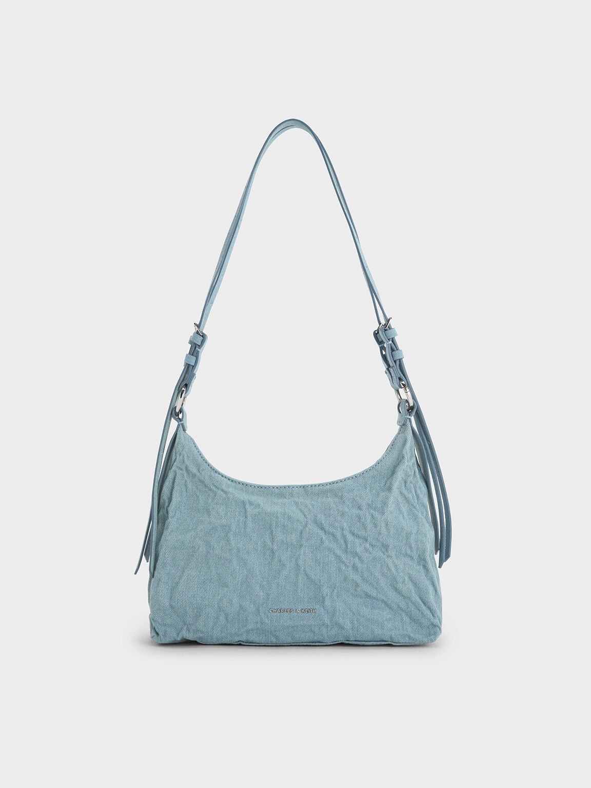 Sac hobo en denim Lark, Bleu Denim, hi-res