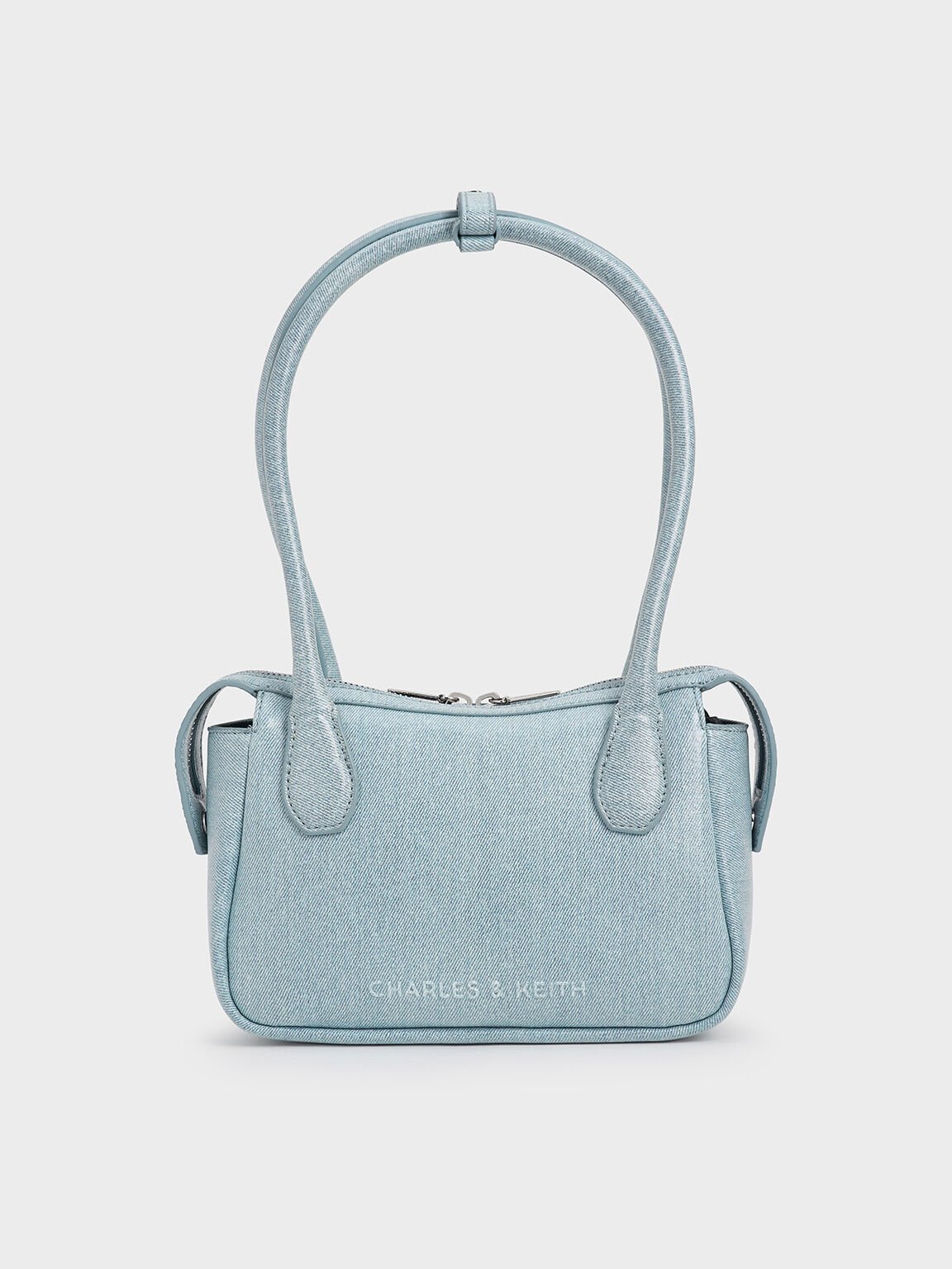 Bolso de asa superior alargada Bosie en denim, Azul mezclilla, hi-res