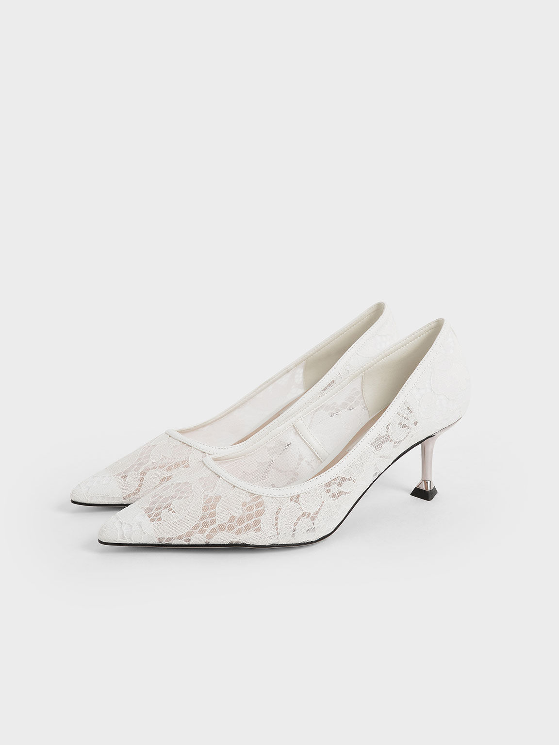 Buy Melesh White Princess Lace Sweet Wedding Bridal Women High Heels 10cm  (8.5 B(M) US - EU40) at Amazon.in