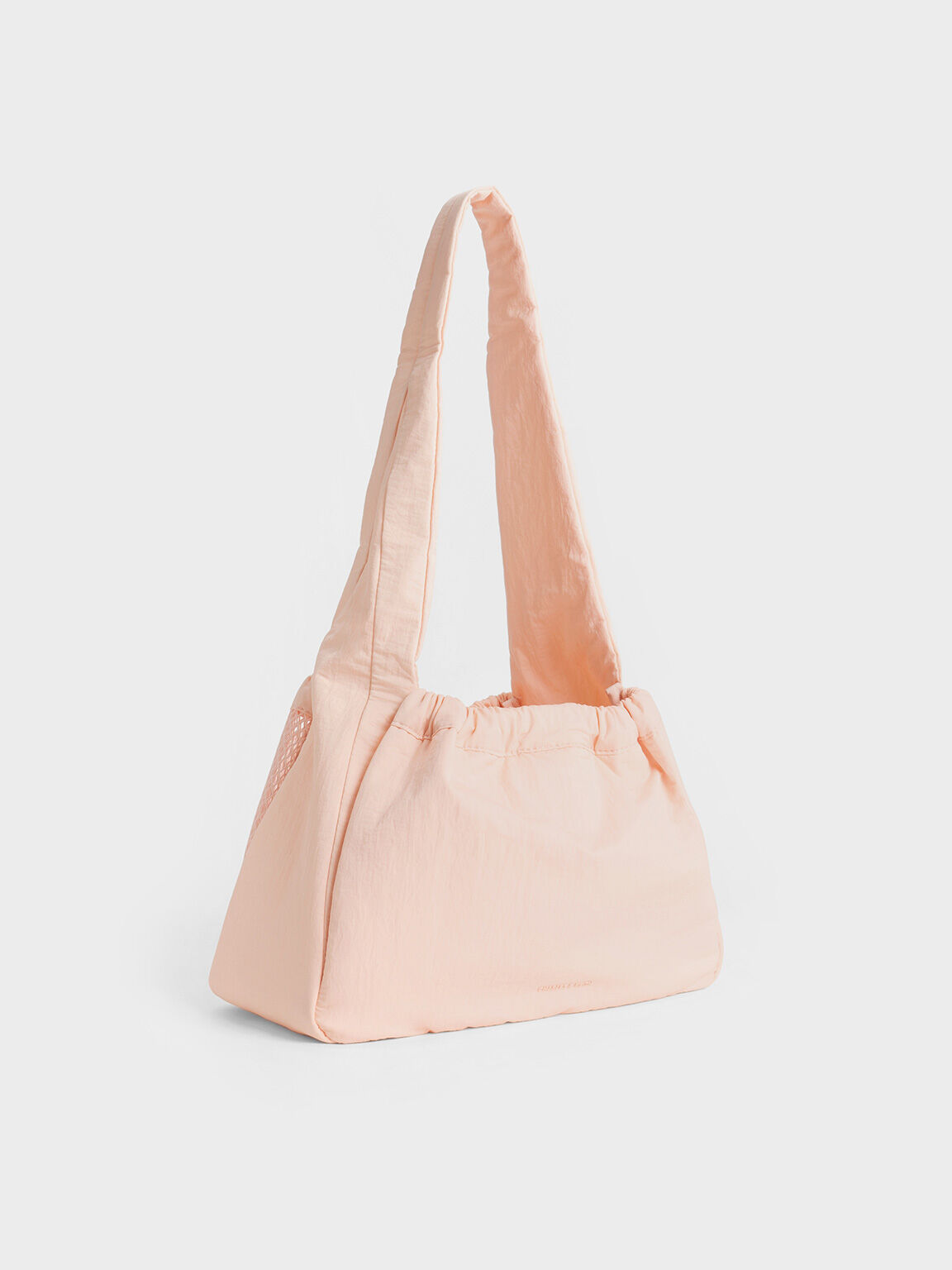 Terra Mesh & Nylon Shoulder Bag, Light Pink, hi-res