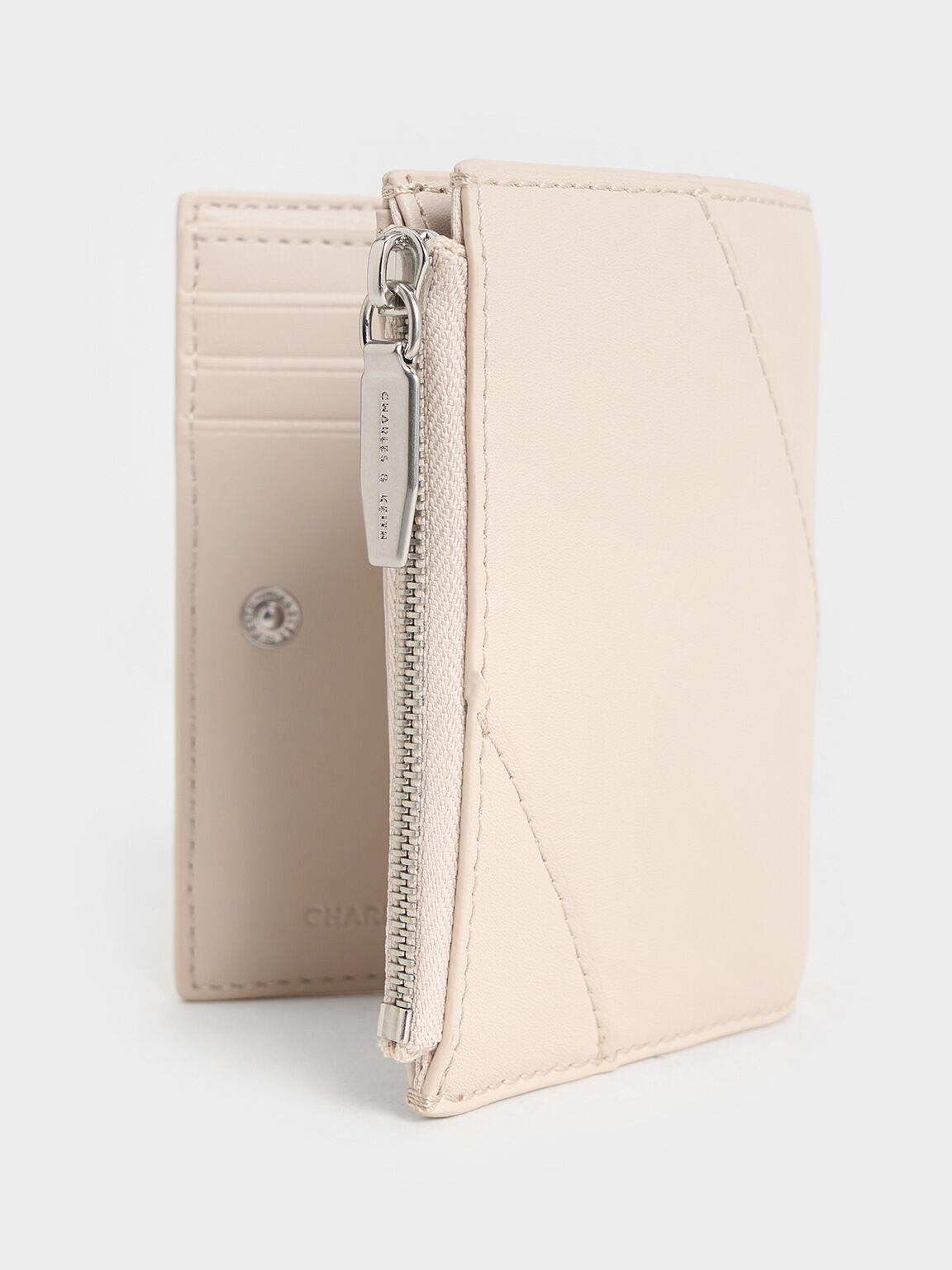 Cartera trin con bordes de punto, Oat, hi-res