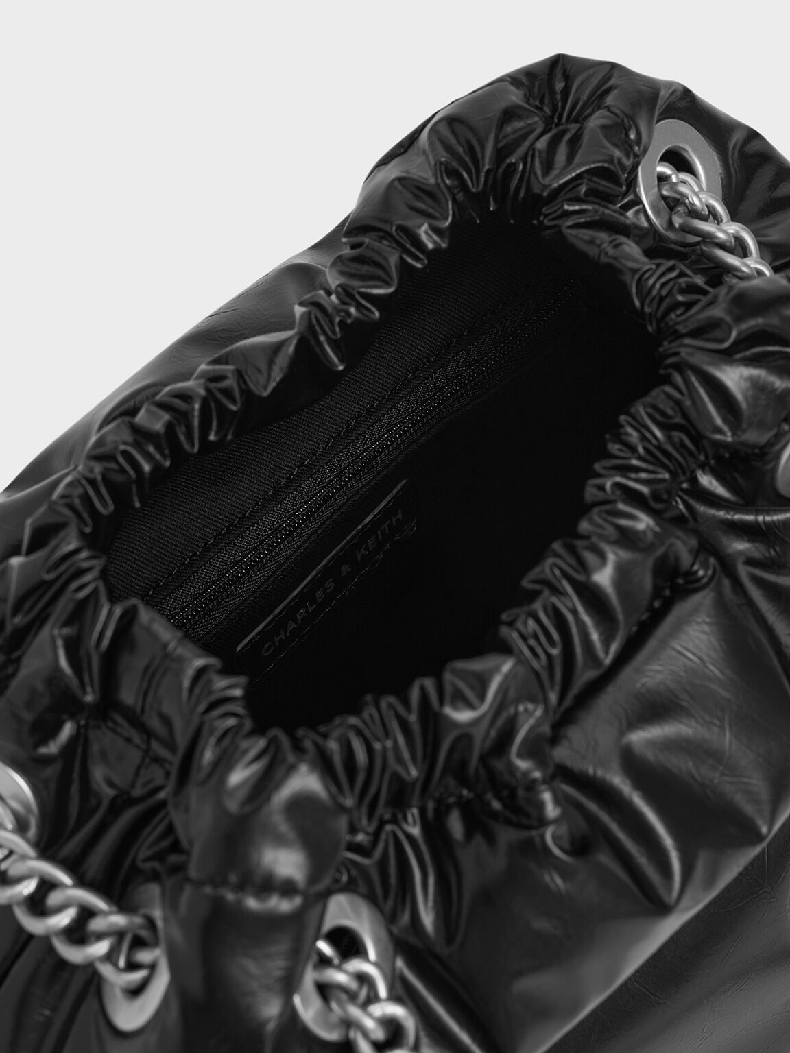 Bolso tote Caia con asa de cadena, Noir, hi-res