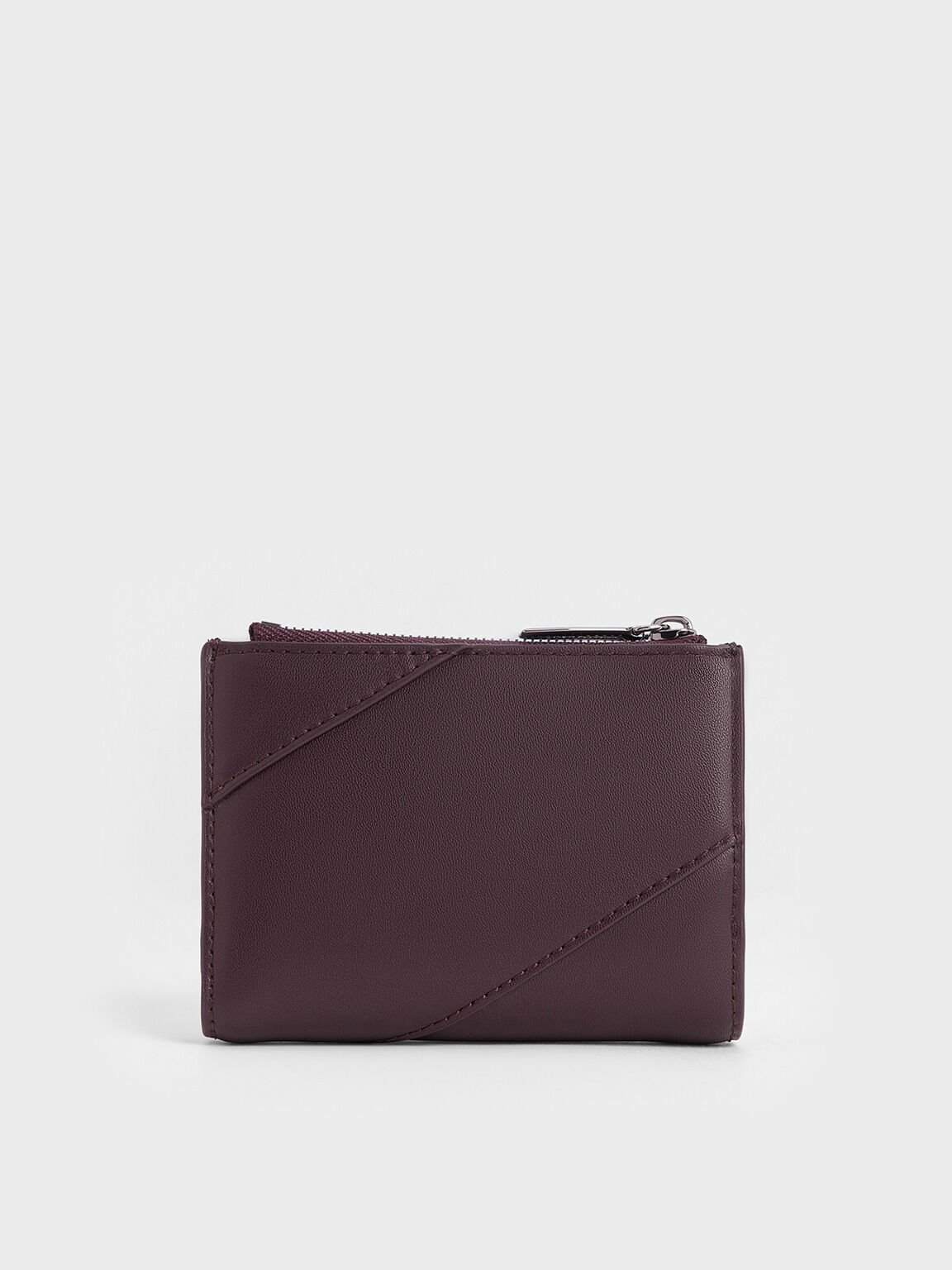 Cartera trin con bordes de punto, Plum, hi-res