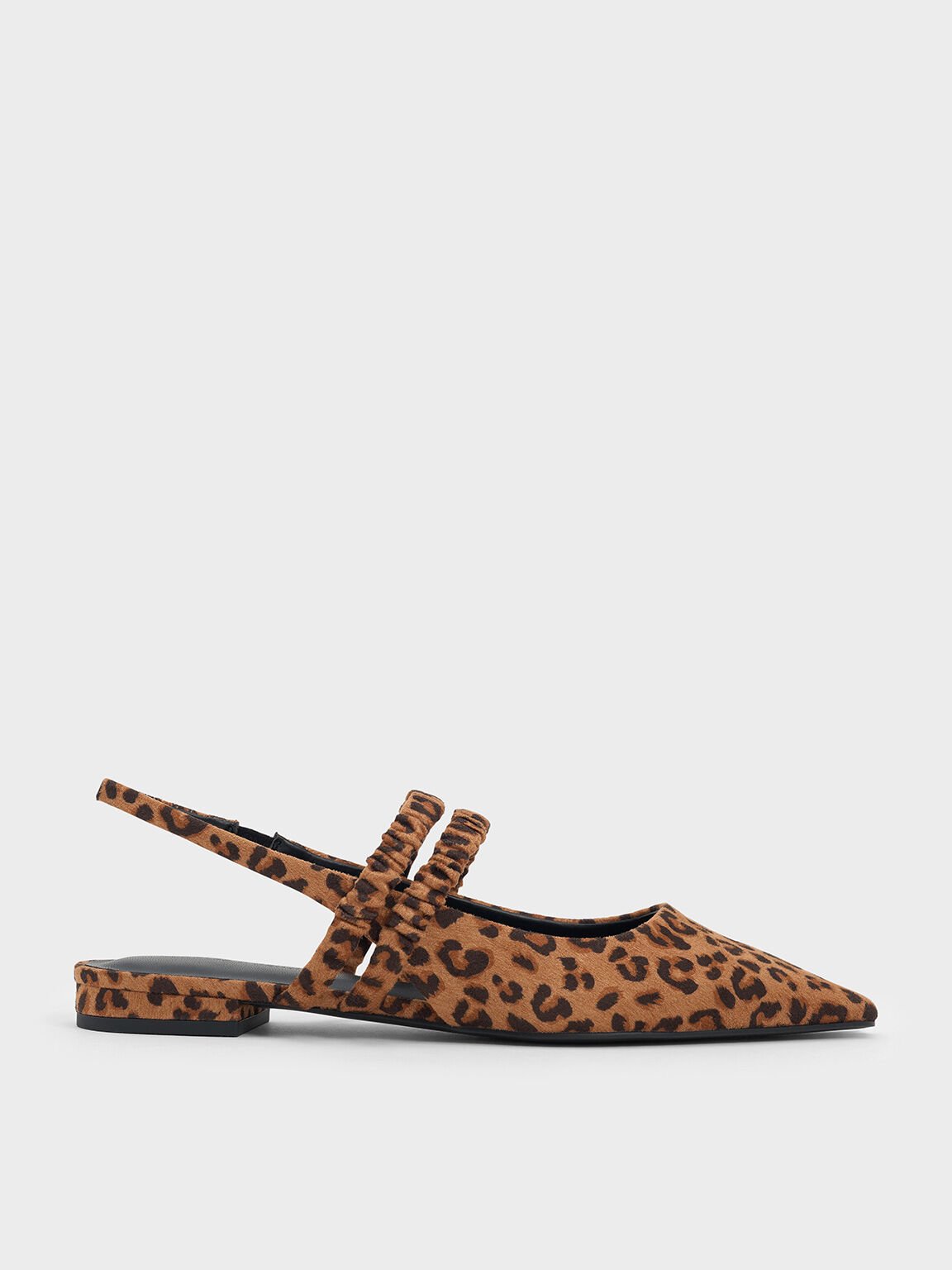 Leopard-Print Ruched-Strap Mary Janes, Animal Print Brown, hi-res